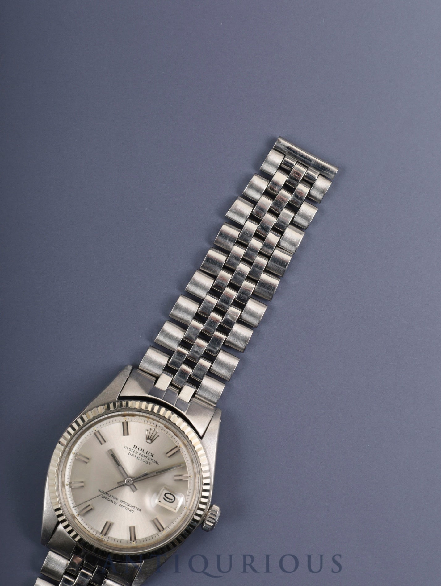 Rolex Datejust 1601 Wide Boy Automatic Caliber 1570 Stainless Steel/White Steel Silver Dial No. 27 (1969) Overhauled