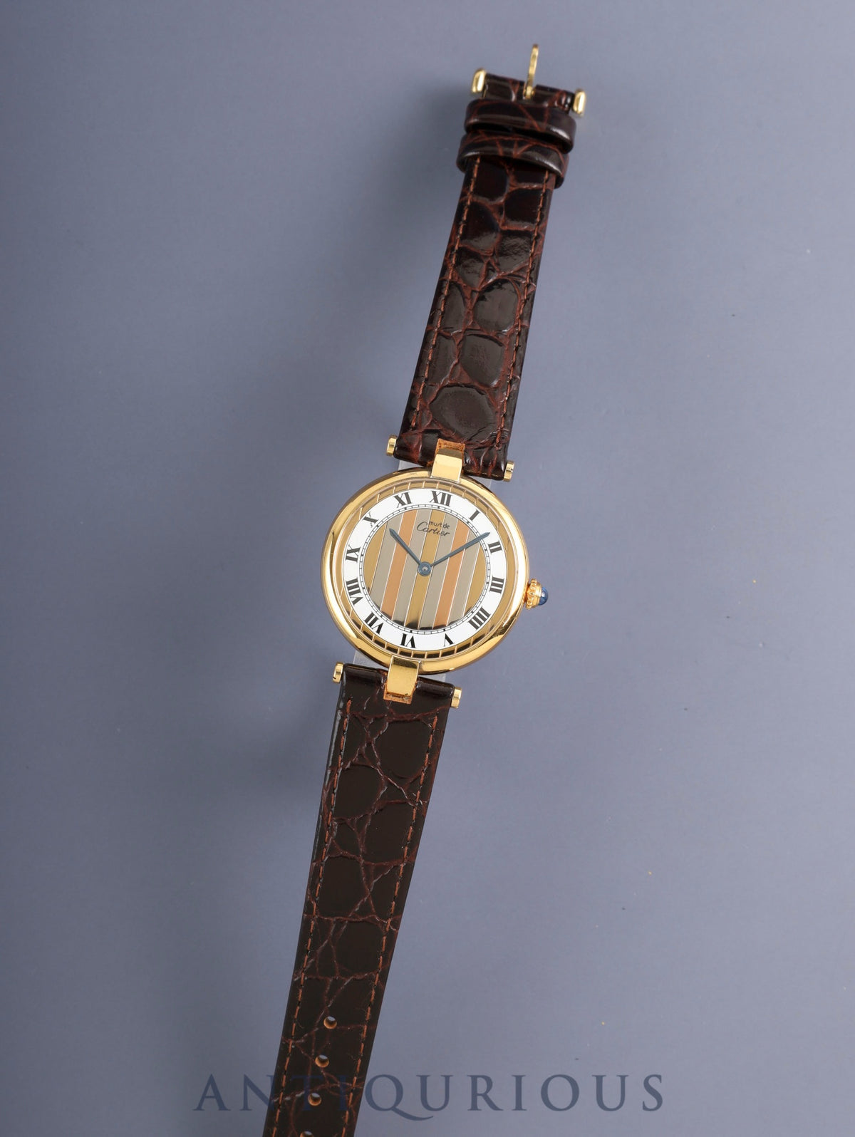 Cartier Must Vendome VLC LM 590003 Quartz Cal.90 SV925 Leather Original pin buckle (GP) Front Trinity dial (SWISS表記) Overhauled