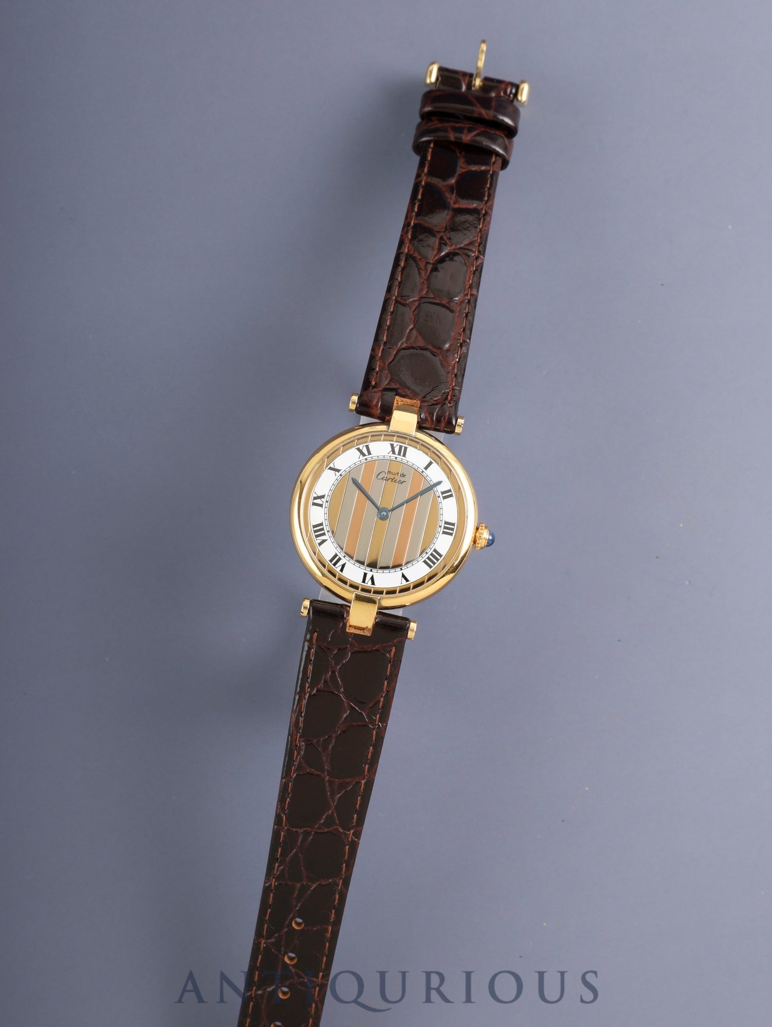 カルティエ マスト ヴァンドーム VLC LM 590003 クォーツ Cal.90 SV925 革 純正ピンバックル(GP) フロントトリニティ文字盤(SWISS表記) オーバーホール済み