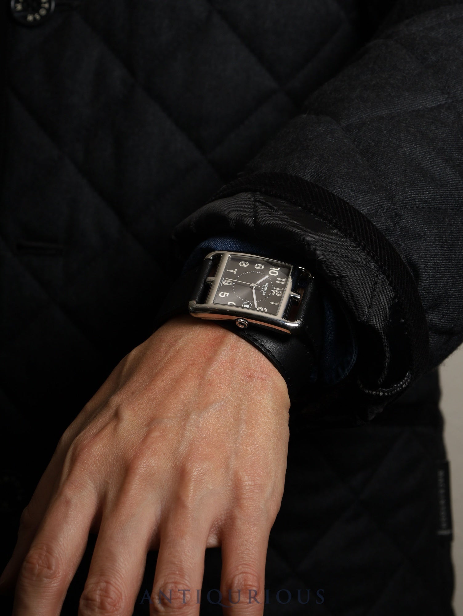 Hermès Cape Cod CC1.810 Quartz Movement, Stainless Steel Leather, Genuine Buckle (Stainless Steel), Gray Arabic Dial, Dust Bag, Overhauled