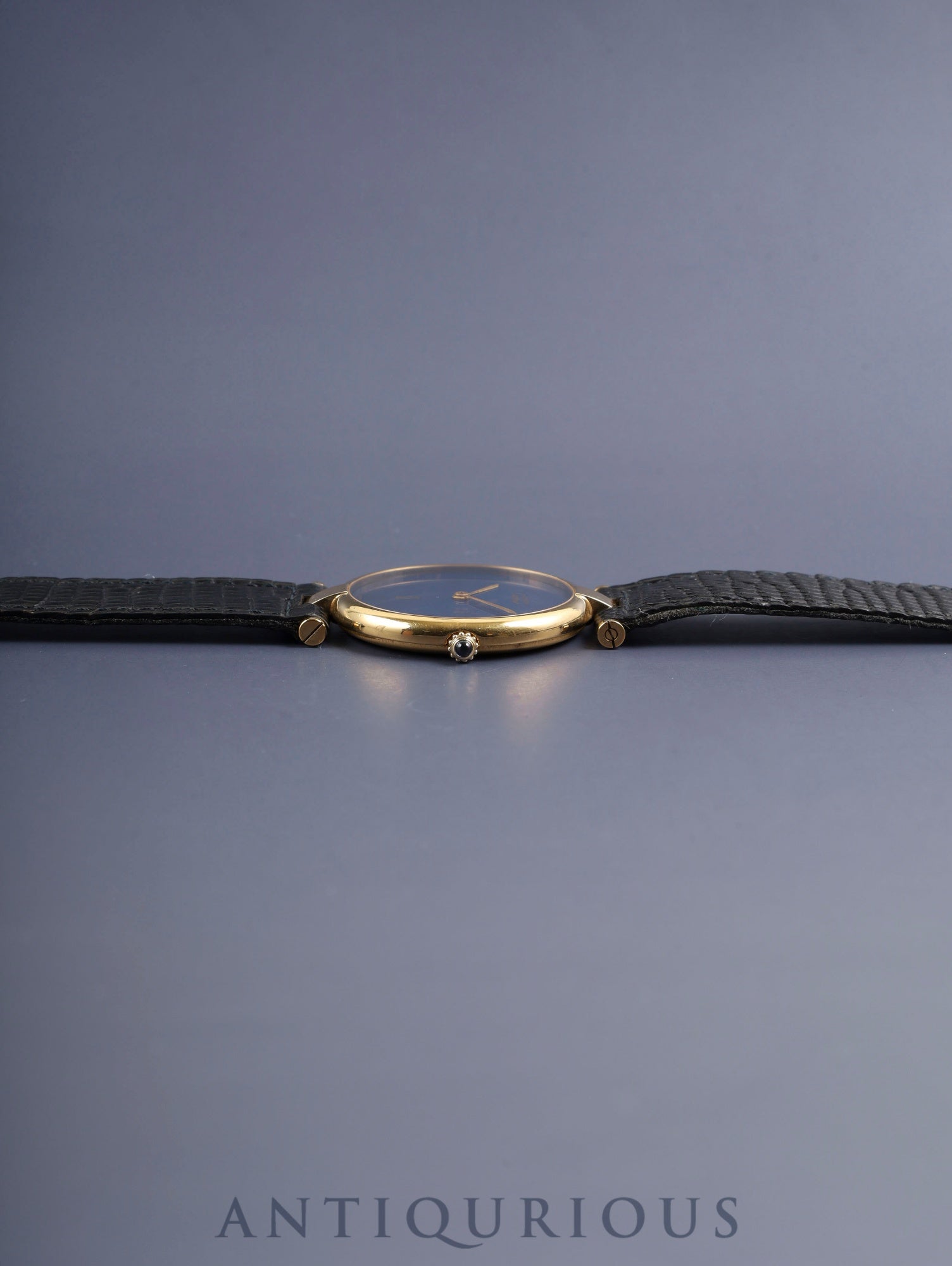 Cartier Must Vendome VLC LM 17 Quartz Cal.81 SV925 Leather Original Pin Buckle (GP) Lapis Lazuli Dial (SWISS) Overhauled