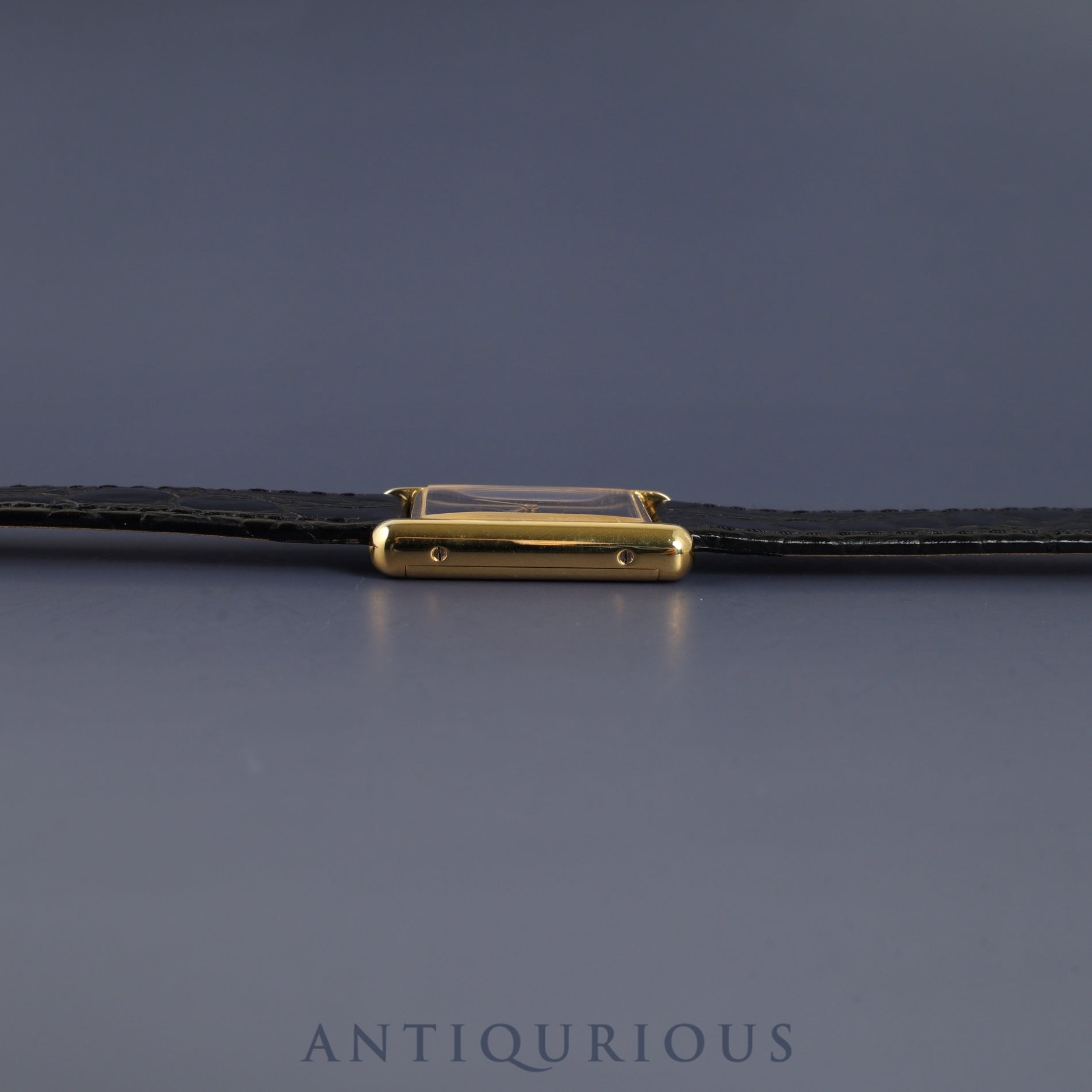 カルティエ マストタンク LM 手巻き Cal.78-1 SV925 革 純正尾錠(GP) オニキス文字盤 オーバーホール済み 新品仕上げ済み