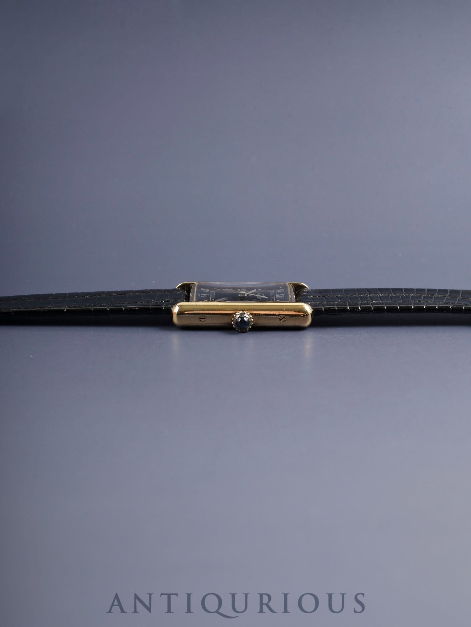 カルティエ マストタンク LM 手巻き Cal.ETA2512 SV925 革 純正尾錠(GP)ブラックローマン文字盤(SWISS表記) オーバーホール済み