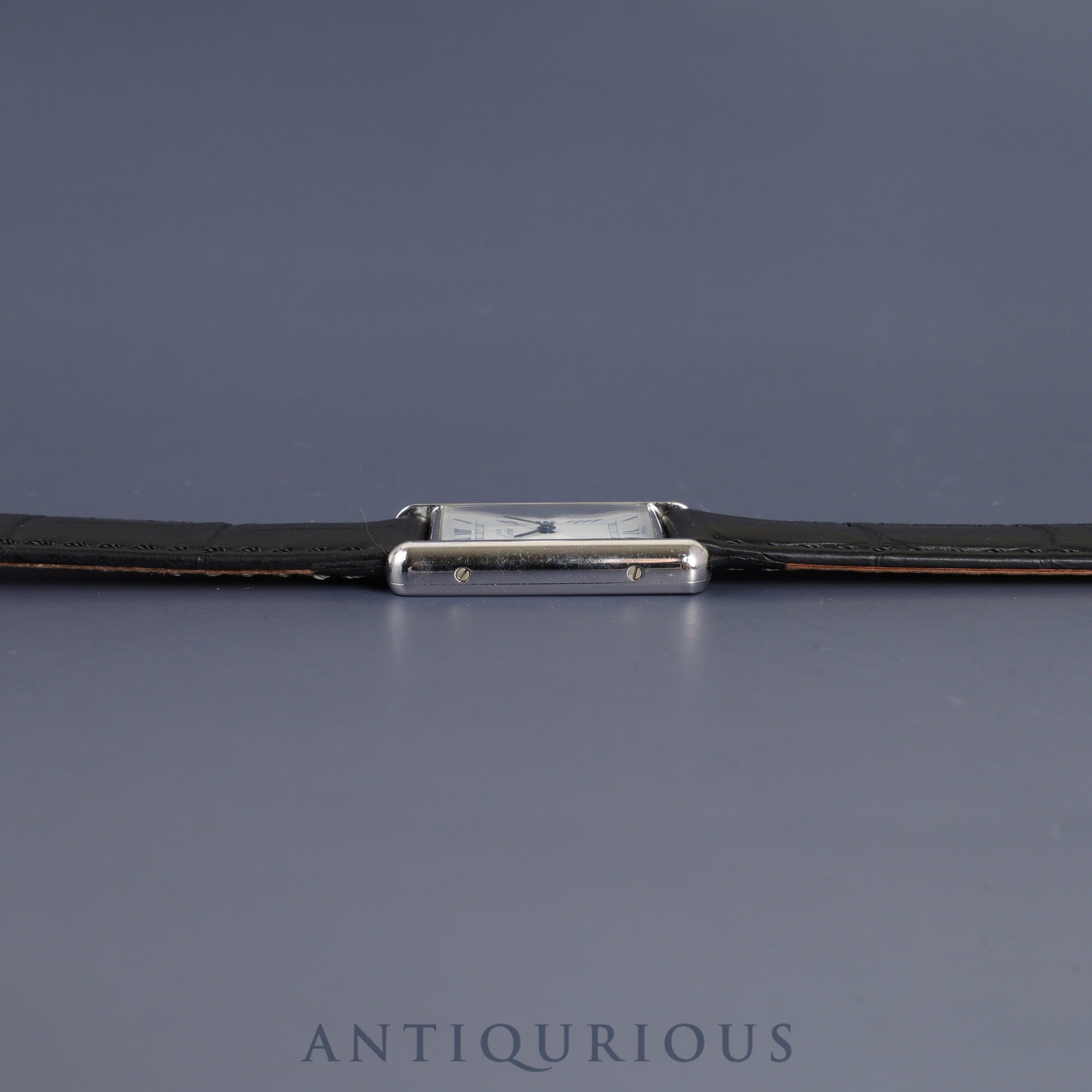 Cartier Must Tank LM 681006 Quartz Cal.81 SV925 Leather Genuine Buckle (SS) White Roman Dial Overhauled