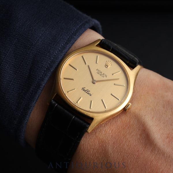 ロレックス チェリーニ 3806 手巻き Cal.1601 750 革 純正尾錠(GP)ゴールド文字盤 42番(1975年) オーバーホール済み