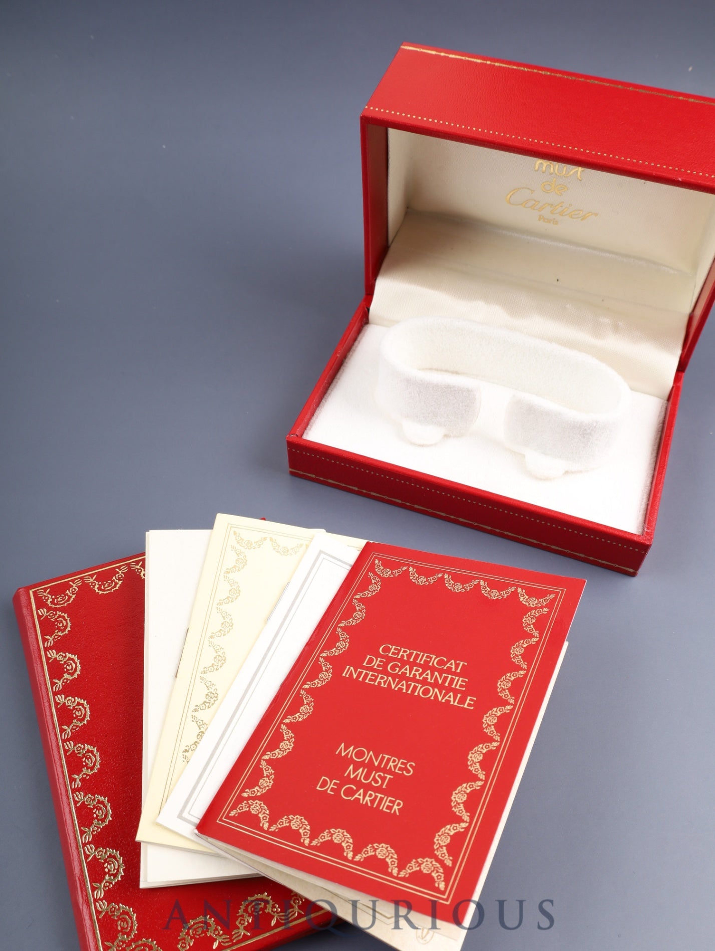 カルティエ マストタンク LM 590005 クォーツ Cal.90 SV925 革 純正ピンバックル(GP)アイボリーローマン文字盤(SWISS表記) 箱 冊子 保証書(無記載)オーバーホール済み