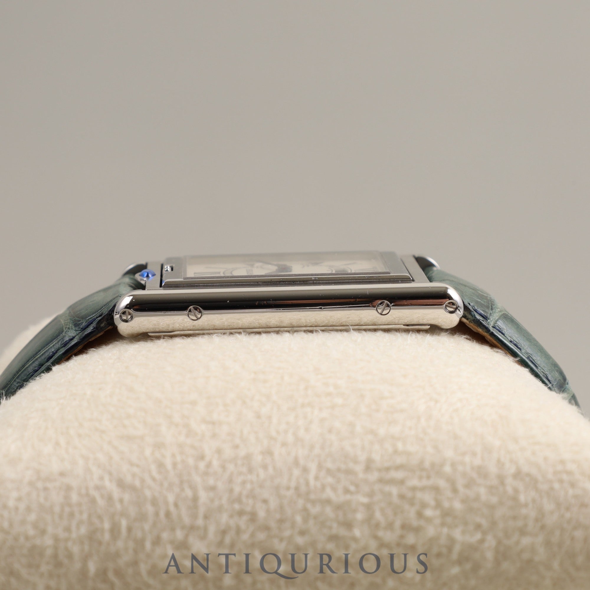 Cartier Tank Basculant LM / 2522 Quartz SS Leather Genuine Buckle (SS) Silver Dial Box Warranty Card Complete Cartier Boutique Service
