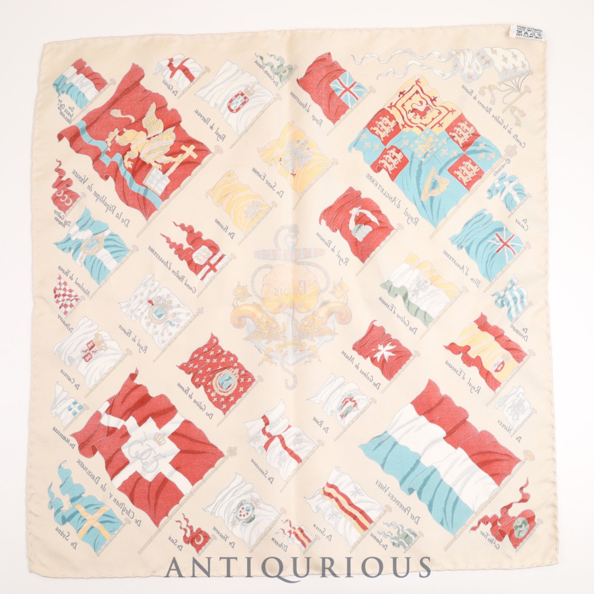 Hermes Scarf Carre 45 PAVOIS Ship's Flag SILK100%