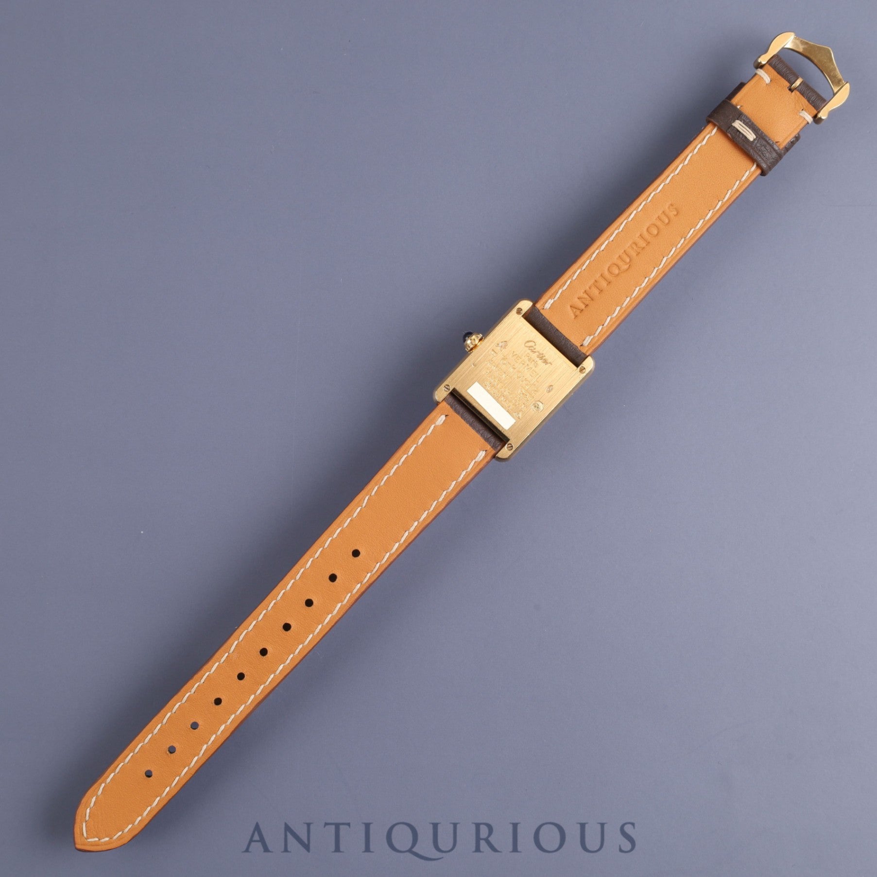 カルティエ マストタンク SM 5057001 クォーツ Cal.057 SV925 革 純正尾錠(GP)アイボリーローマン文字盤オーバーホール済み 新品仕上げ済み