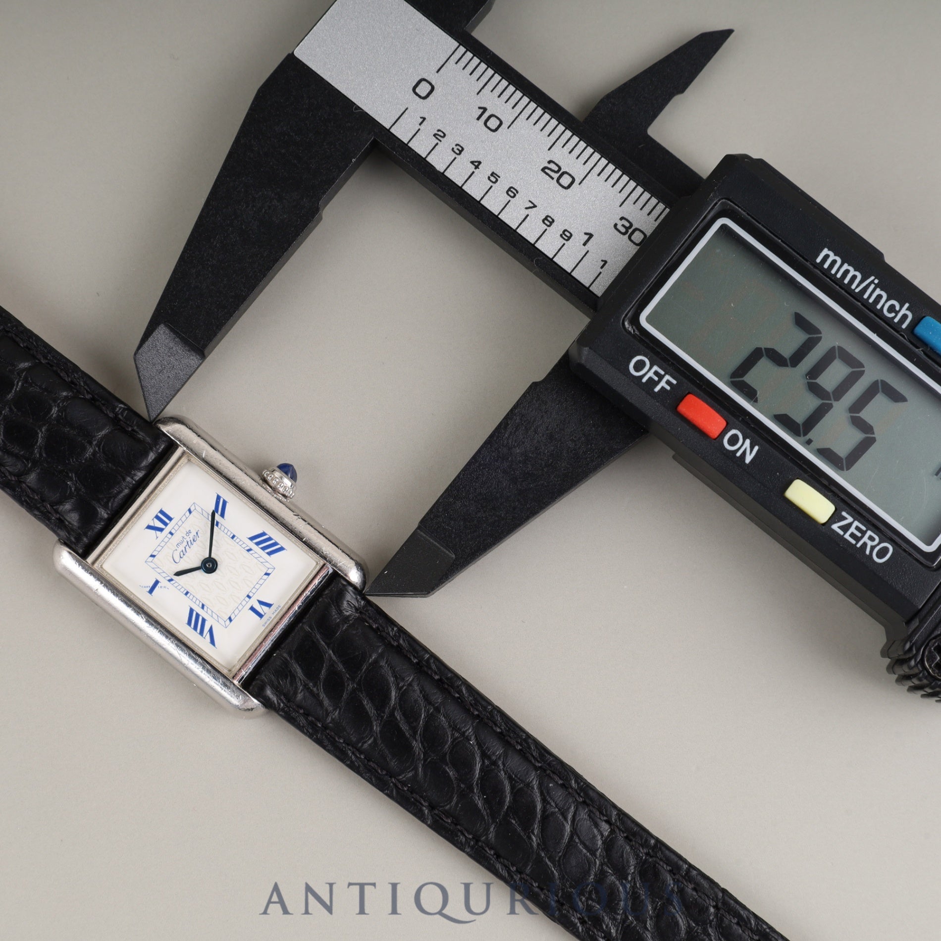 Cartier Must Tank MM W1014054 / 2416 Quartz Caliber 057 SV925 Leather Strap with Genuine D-Clasp (Stainless Steel) White Roman Dial (SWISS MADE) Overhauled