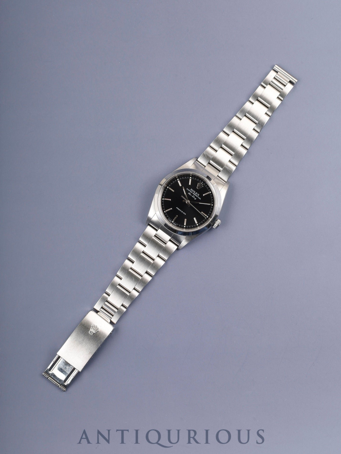 Rolex Air-King 14000 Automatic Caliber 3130 Stainless Steel Black Dial Y Series (2002) Warranty Card Box Tag Booklet Case Overhauled