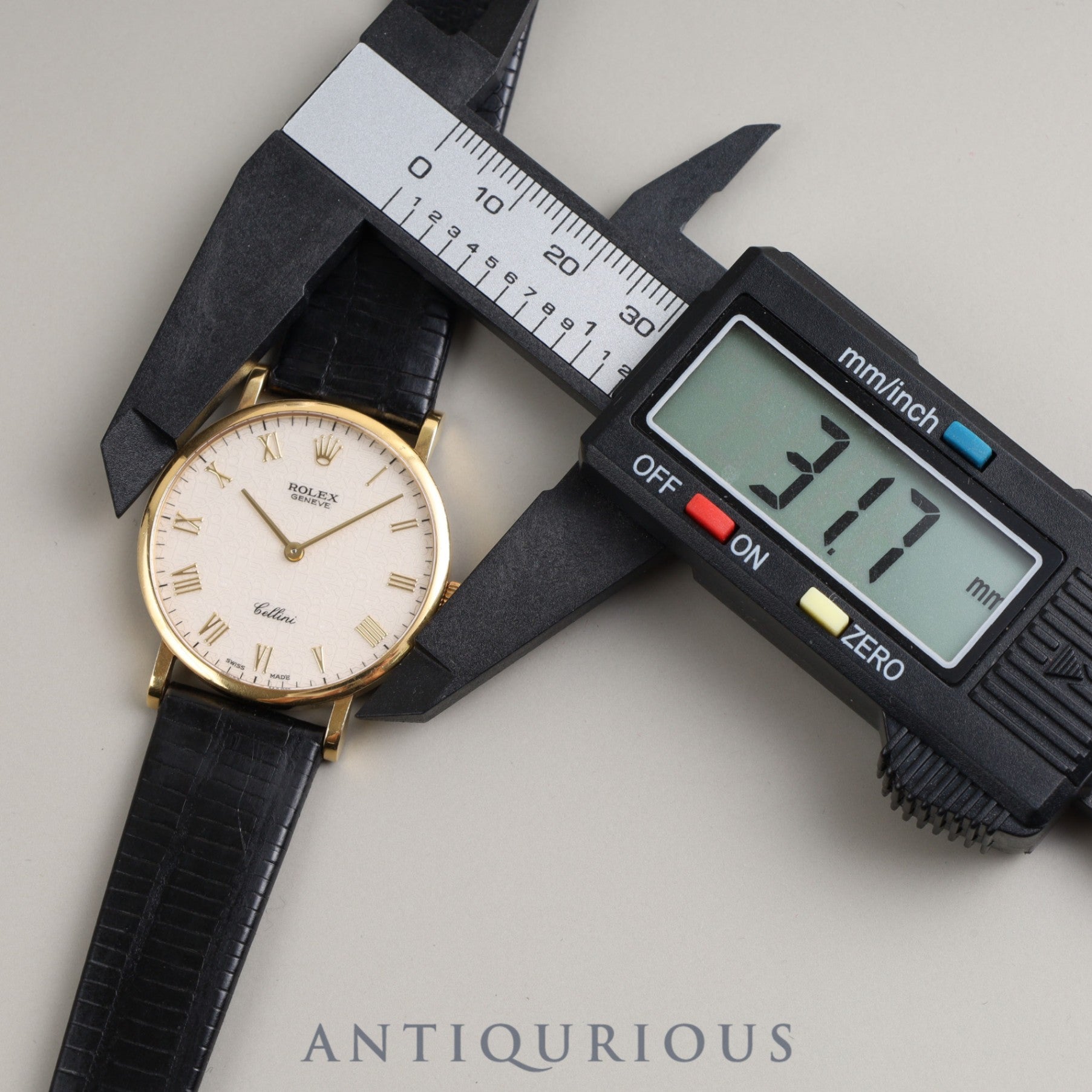 ロレックス チェリーニ 5112 手巻き Cal.1601 18KYG 革 純正尾錠(750)アイボリーローマン コンピューター文字盤 N番 1991年