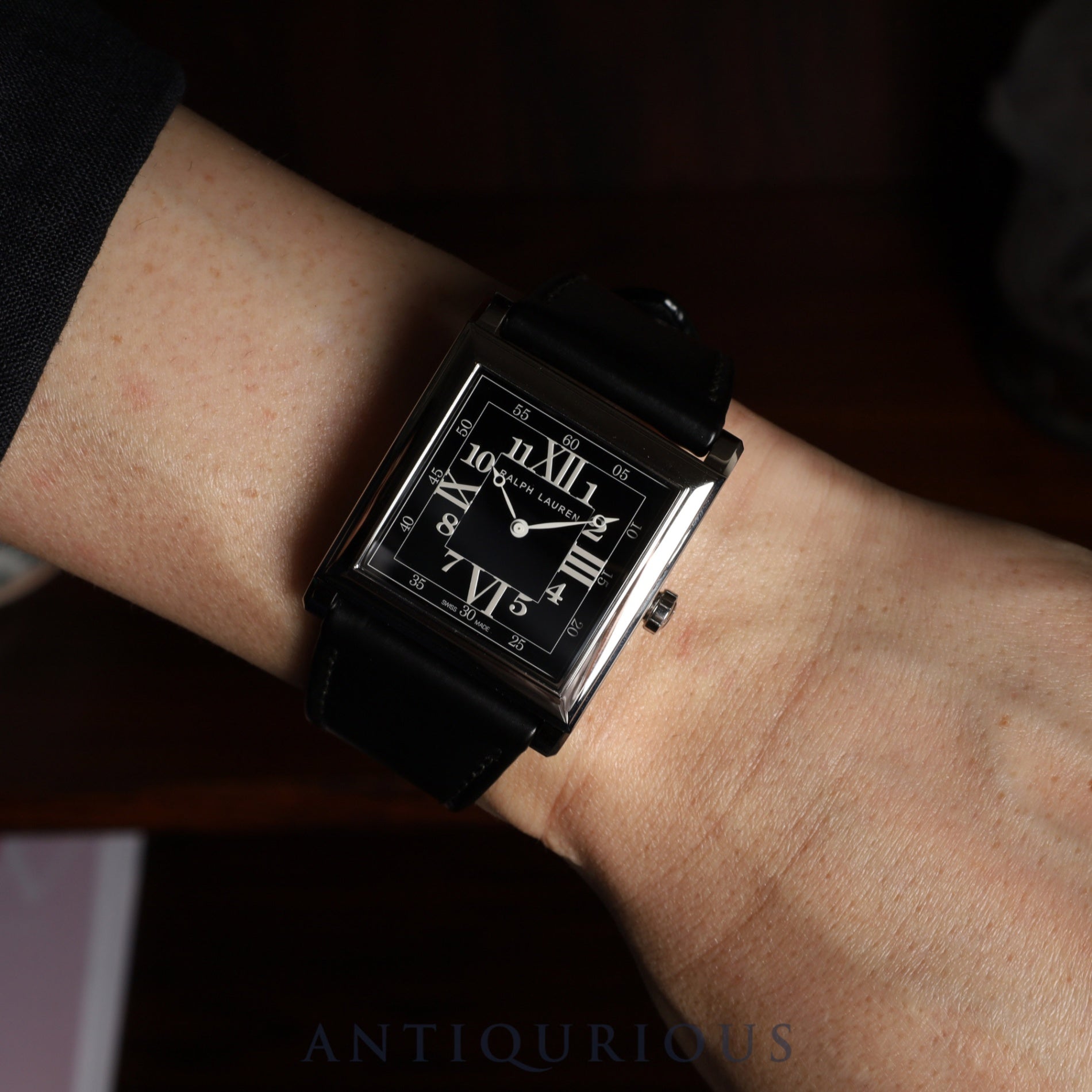 Ralph Lauren Slim Classic 867 K01500 Automatic Caliber RL300-1 Stainless Steel Leather Strap with Genuine Stainless Steel Buckle, Black Dial, Box, Warranty (2024) Overhauled