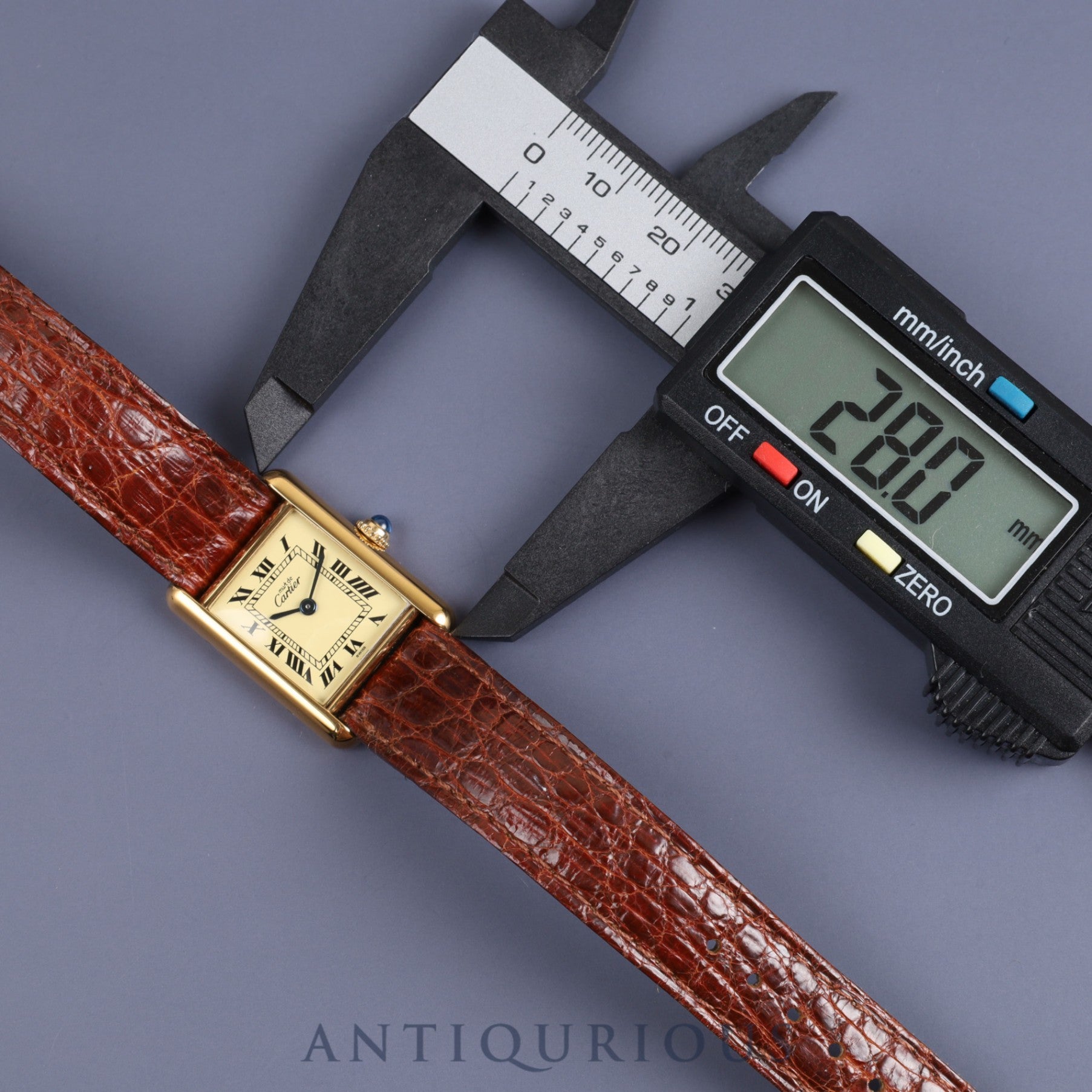 カルティエ マストタンク SM 5057001 クォーツ Cal.057 SV925 純正革ベルト 純正尾錠(GP)アイボリーローマン文字盤 1980年代半ば~1994年頃 オーバーホール済み