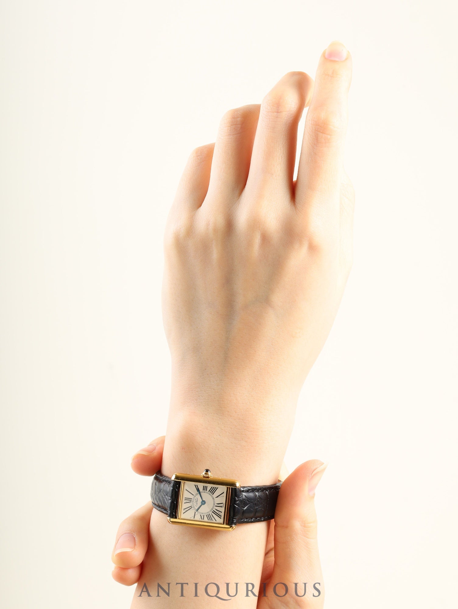 Cartier Must Tank SM 5057001 Quartz Cal. 057 SV925 Leather Genuine D-buckle (GP) Opalescent dial (SWISS markings) Box Warranty (1994) Complete service overhauled at a Cartier boutique on January 2, 2019