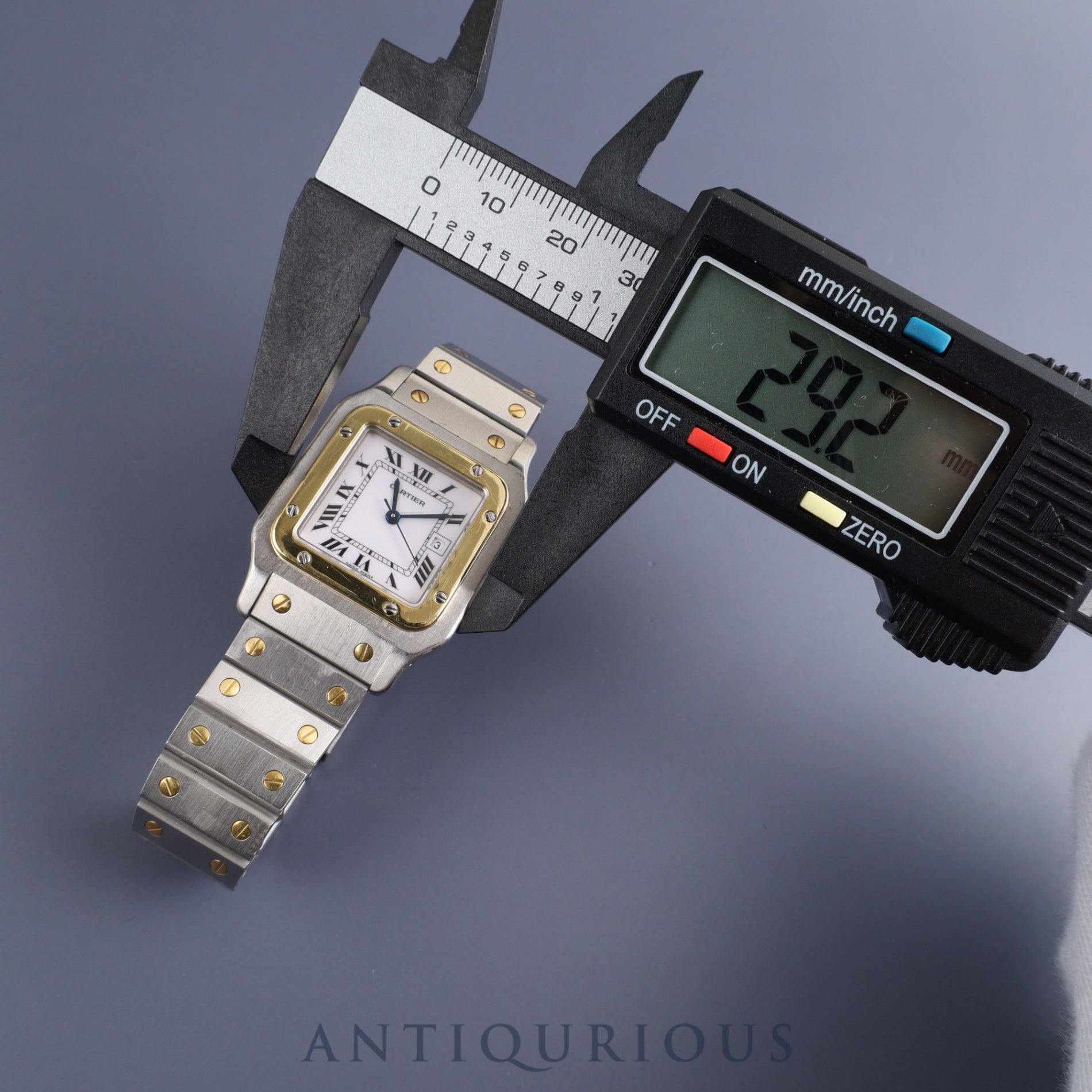 Cartier Santos Galbee LM 81036288 / 2961 Automatic SS / YG White Roman Dial Completely serviced at a Cartier boutique