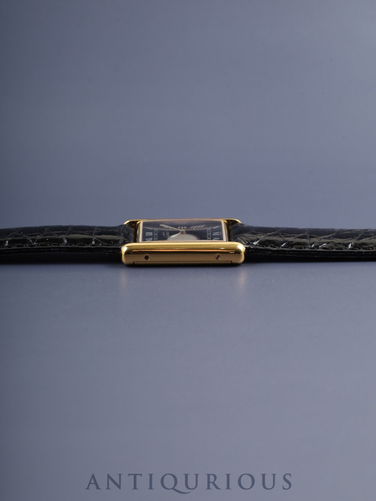 カルティエ マストタンク LM 手巻き Cal.- SV925 革 純正尾錠(GP)ブラックローマン文字盤 1976年頃~1981年頃 オーバーホール済み 新品仕上げ済み