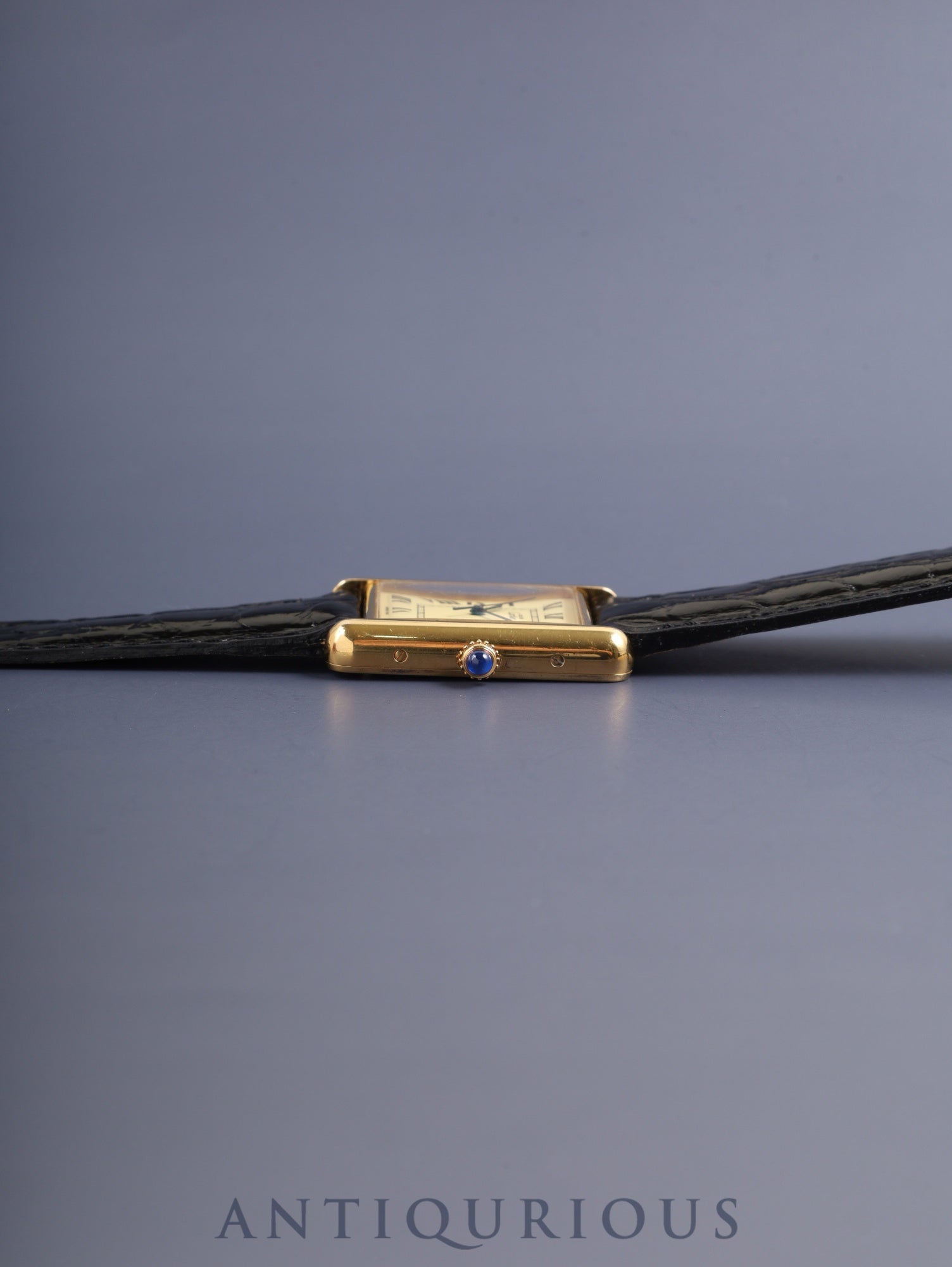 カルティエ マストタンク GM(XL) W1017454 / 2413 クォーツ Cal.687 SV925 革 純正Dバックル(GP) アイボリーローマン文字盤 箱 冊子 保証書 (2004年)オーバーホー済み