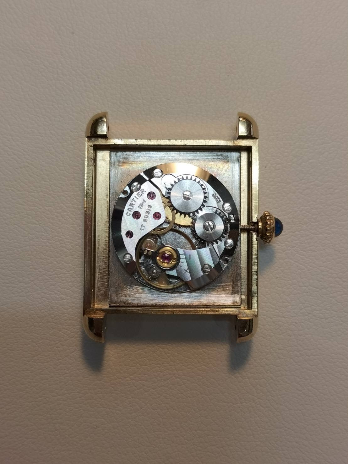 Cartier Must Tank LM Manual winding Cal.78-1 SV925 Leather Genuine buckle (GP) Black Roman dial Overhauled