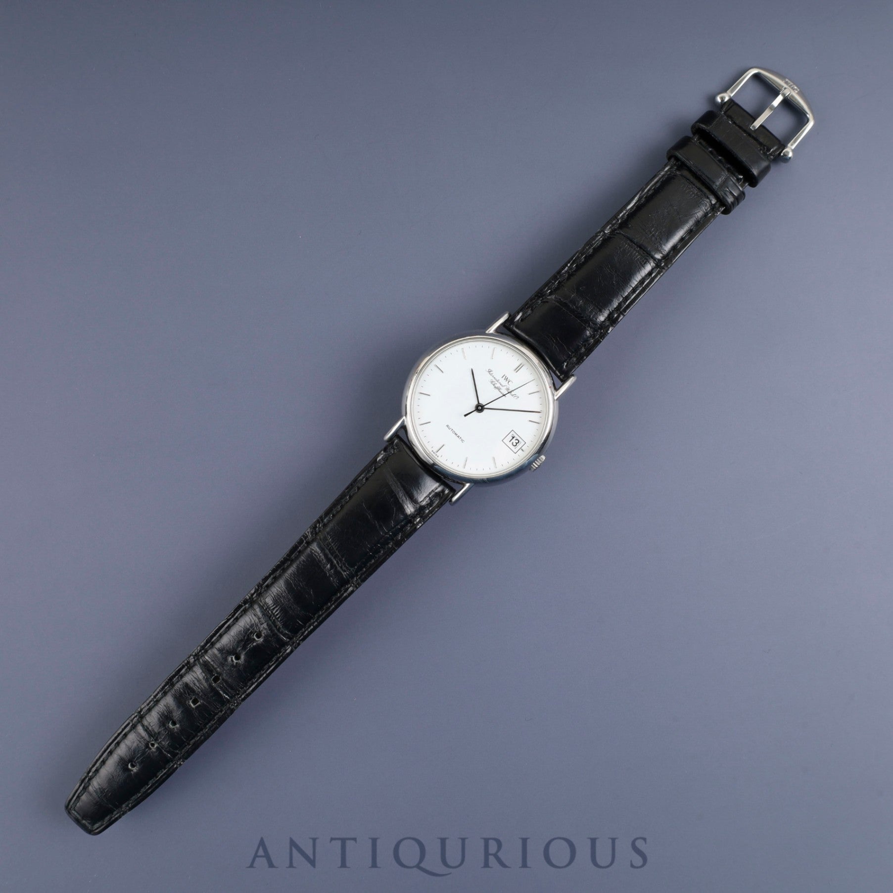 IWC Portofino IW351320 Automatic Caliber 30120 Stainless Steel Watch with Genuine Leather Strap and Genuine Stainless Steel Buckle, White Dial, Booklet, Cloth, Overhauled