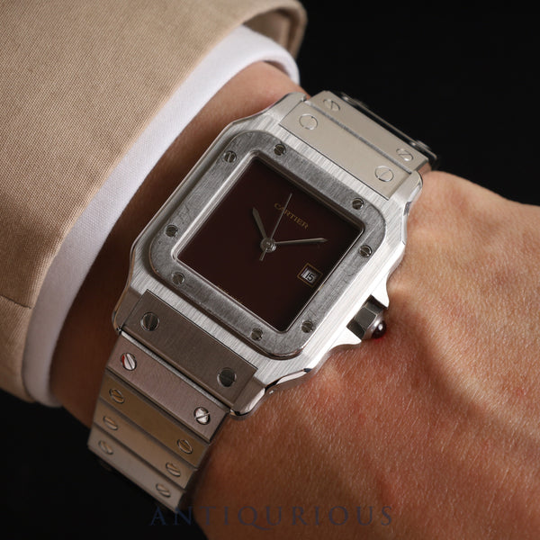 Cartier Santos Galbee LM 45168281/1553 Automatic SS SS Garnet dial Bordeaux dial Complete service (full maintenance) completed at Cartier boutique
