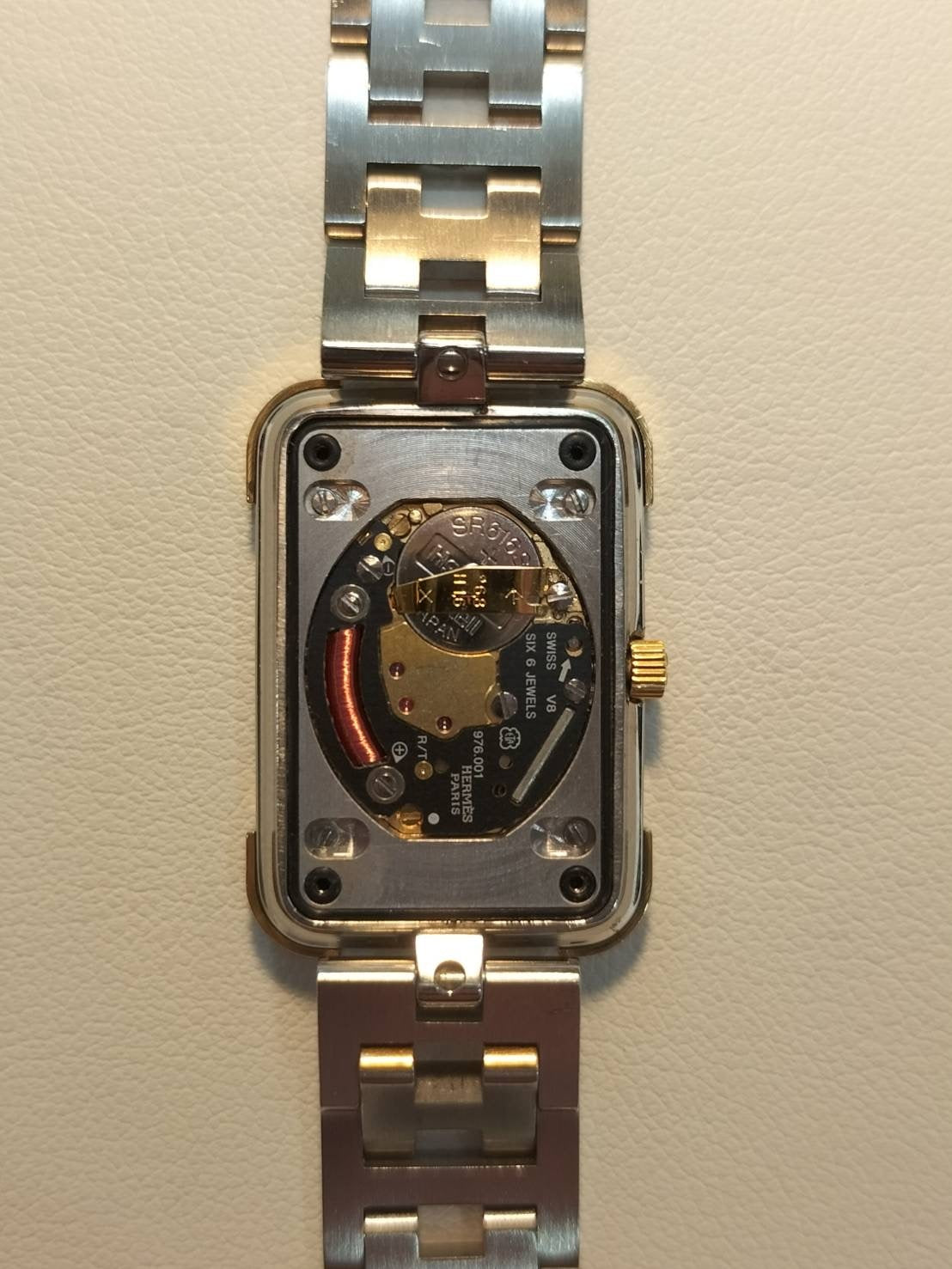 Hermes Cloajour CR1.220 Quartz Cal.976.001 SS/GP SS/GP White Dial Overhauled