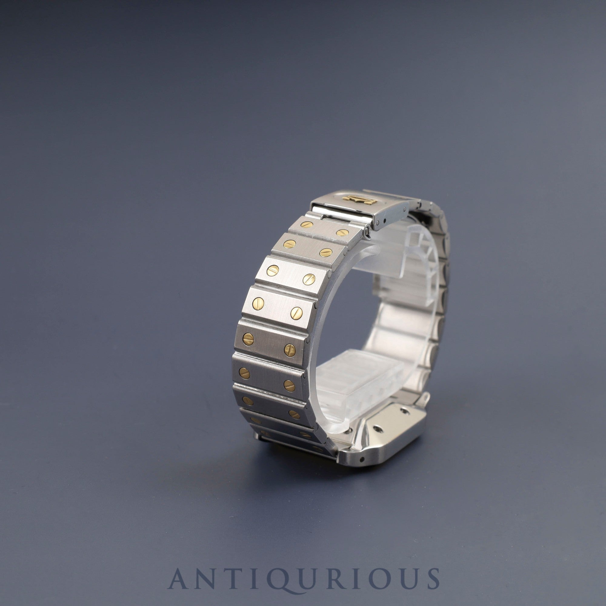 Cartier Santos Galbee LM 2961 Automatic, Stainless Steel/Yellow Gold, Garnet Dial, Bordeaux Dial, Completely Serviced (Full Maintenance) at a Cartier Boutique