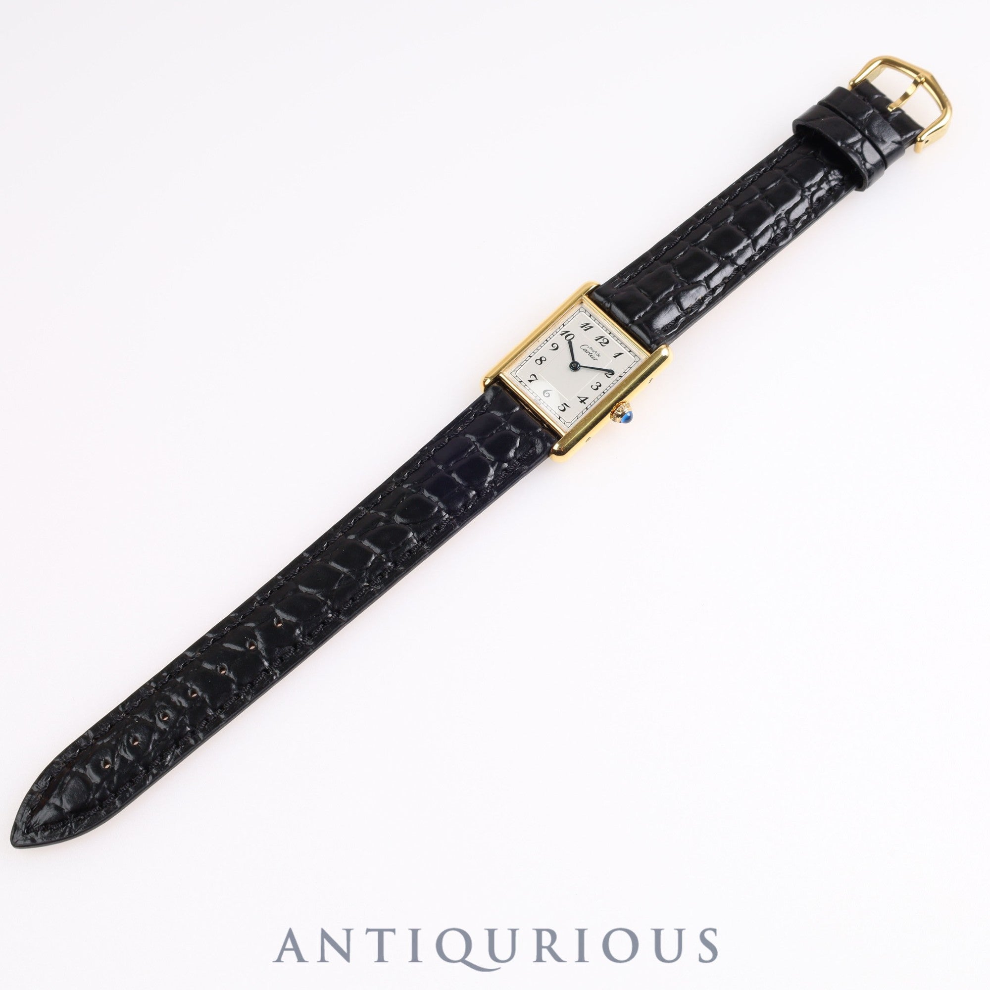 Cartier Must Tank LM QZ 590005 Arabic Dial SV925 Leather