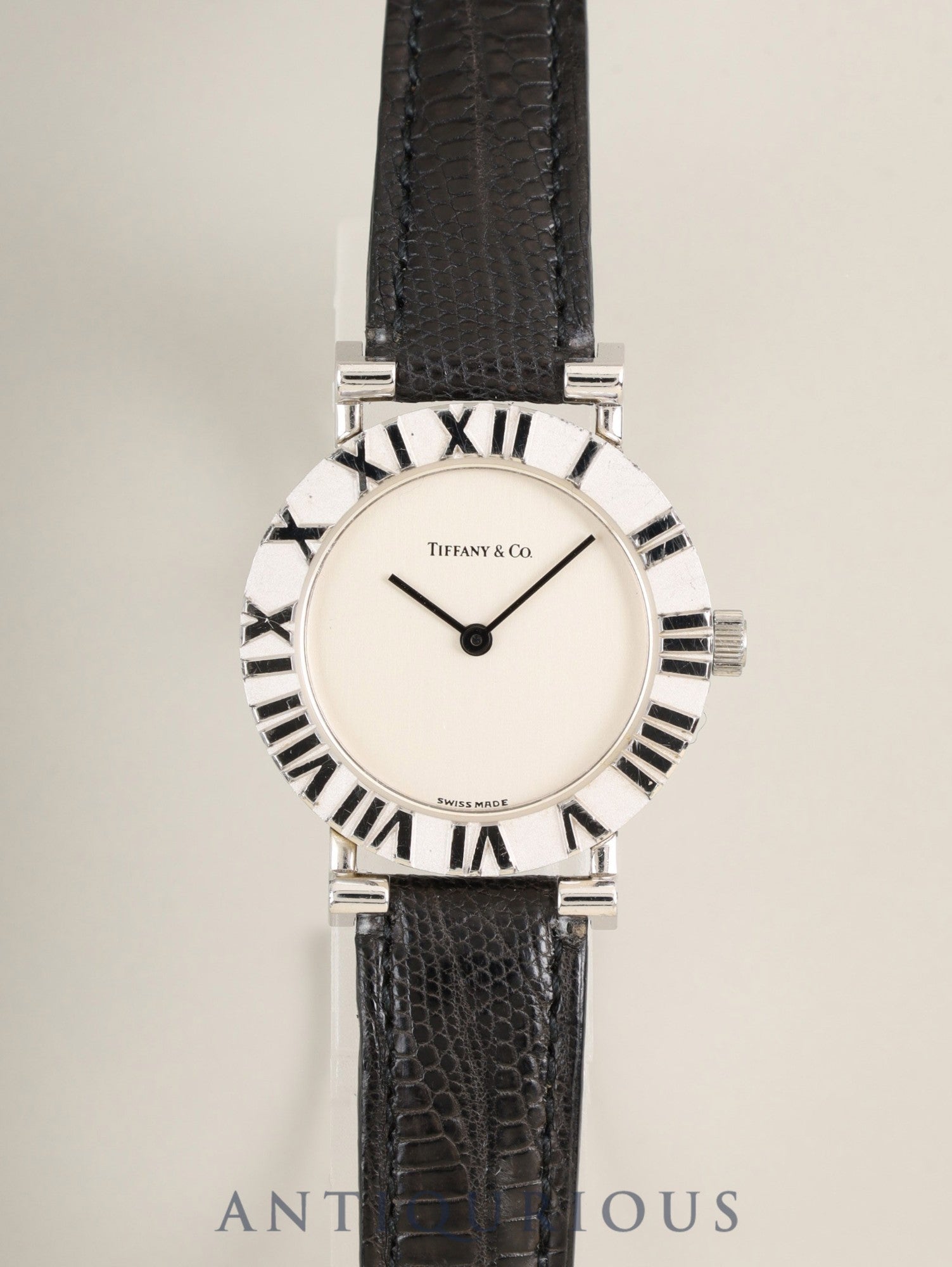 ティファニー アトラス SV CASE L0640 クォーツ Cal.976.001 SV925 純正革ベルト 純正尾錠(SS) シルバー文字盤 箱 オーバーホール済み