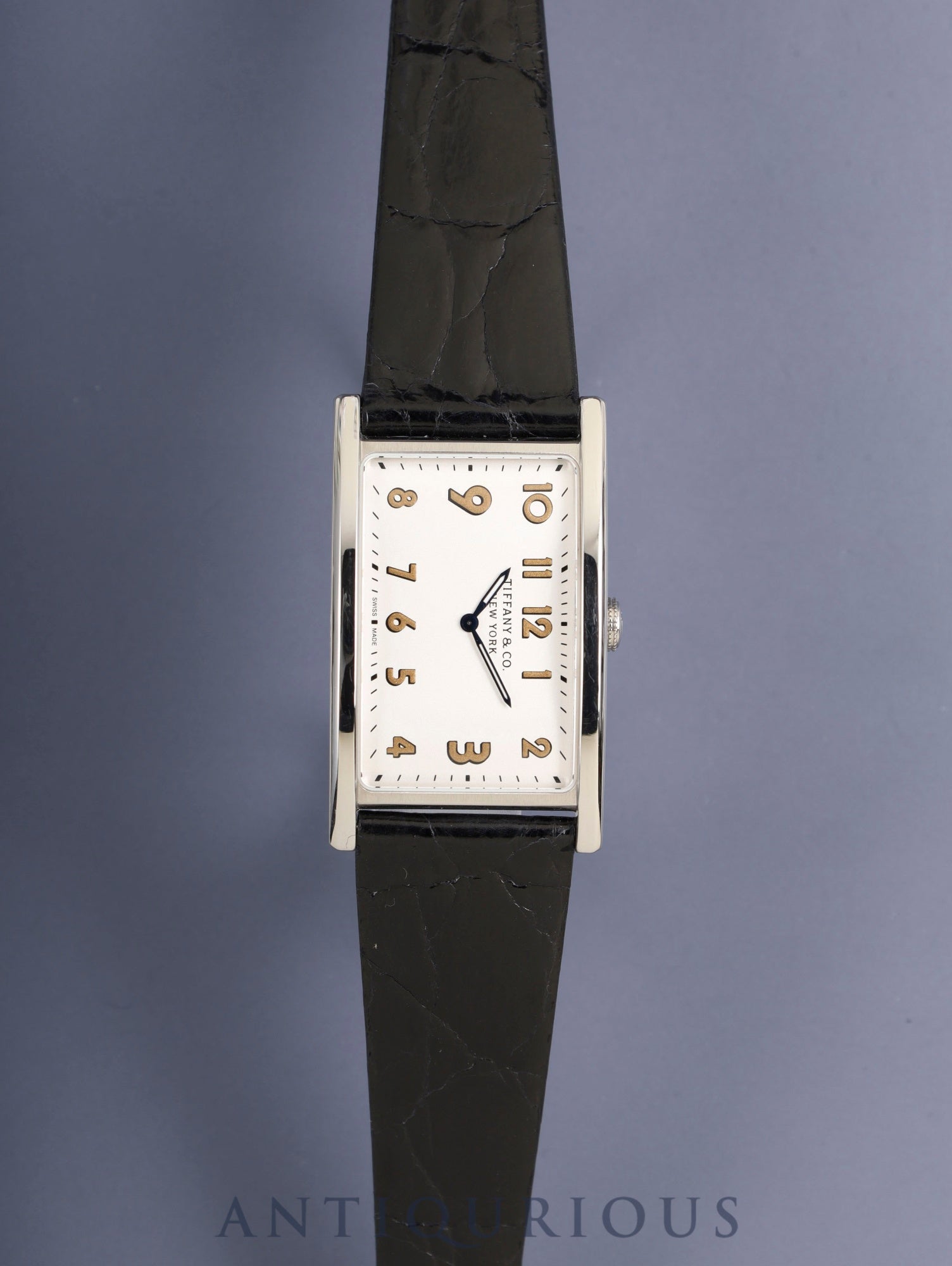 ティファニー イーストウエスト 36668636 クォーツ Cal.- SS 革 純正Dバックル(SS)シルバーアラビア文字盤 オーバーホール済み