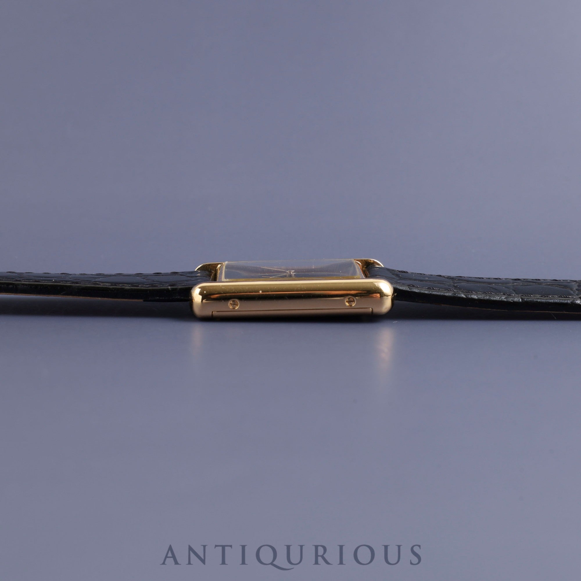 Cartier Must Tank LM Manual winding Cal.78-1 SV925 Leather Genuine buckle (GP) Black onyx dial Overhauled