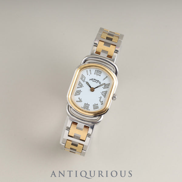 エルメス ラリー RA1.220 クォーツ Cal.976.001 SS/GP  SS/GP ホワイト文字盤 オーバーホール済み