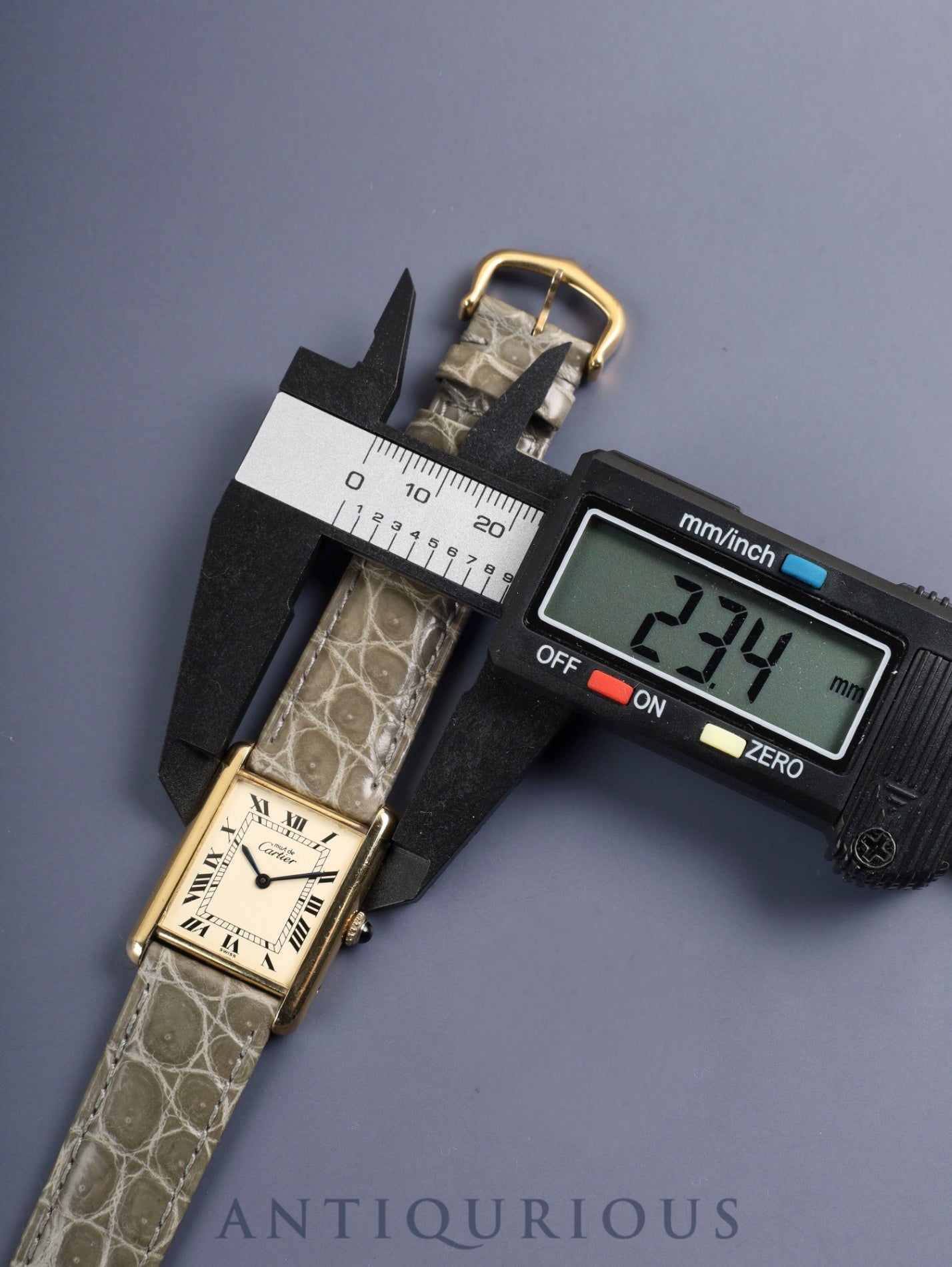 Cartier Must Tank LM Hand-wound Cal.78-1 SV925 Genuine Leather Strap Genuine Pin Buckle (GP) Ivory Roman Dial (SWISS marking) Warranty (1982) Overhauled
