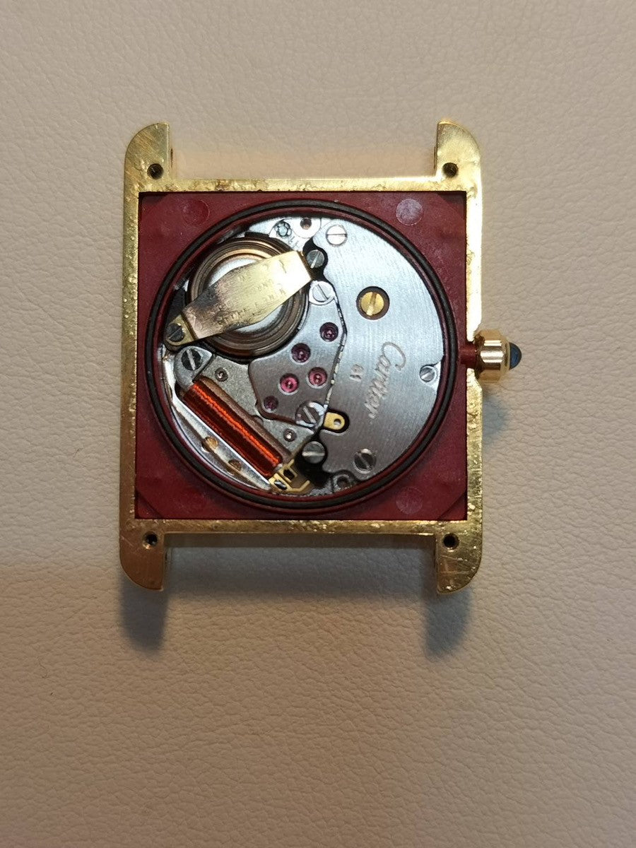 カルティエ マストタンク LM 6 81006 クォーツ Cal.81 SV925 革 純正Dバックル(GP)アイボリーローマン文字盤 1982年頃~1995年頃 オーバーホール済み