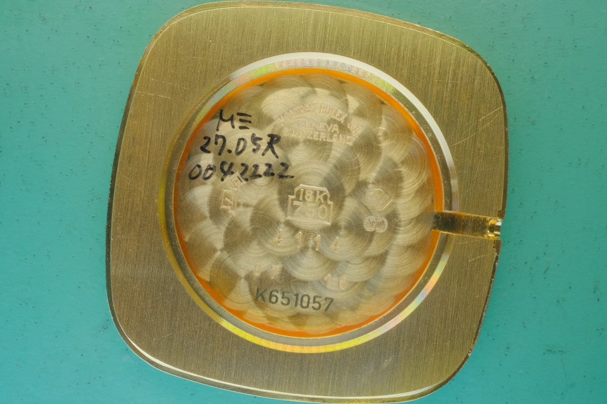 Rolex Cellini 4114/8 Manual Winding Caliber 1602 18K Leather Strap with Genuine GP Buckle Silver Dial K Serial (2001) Overhauled