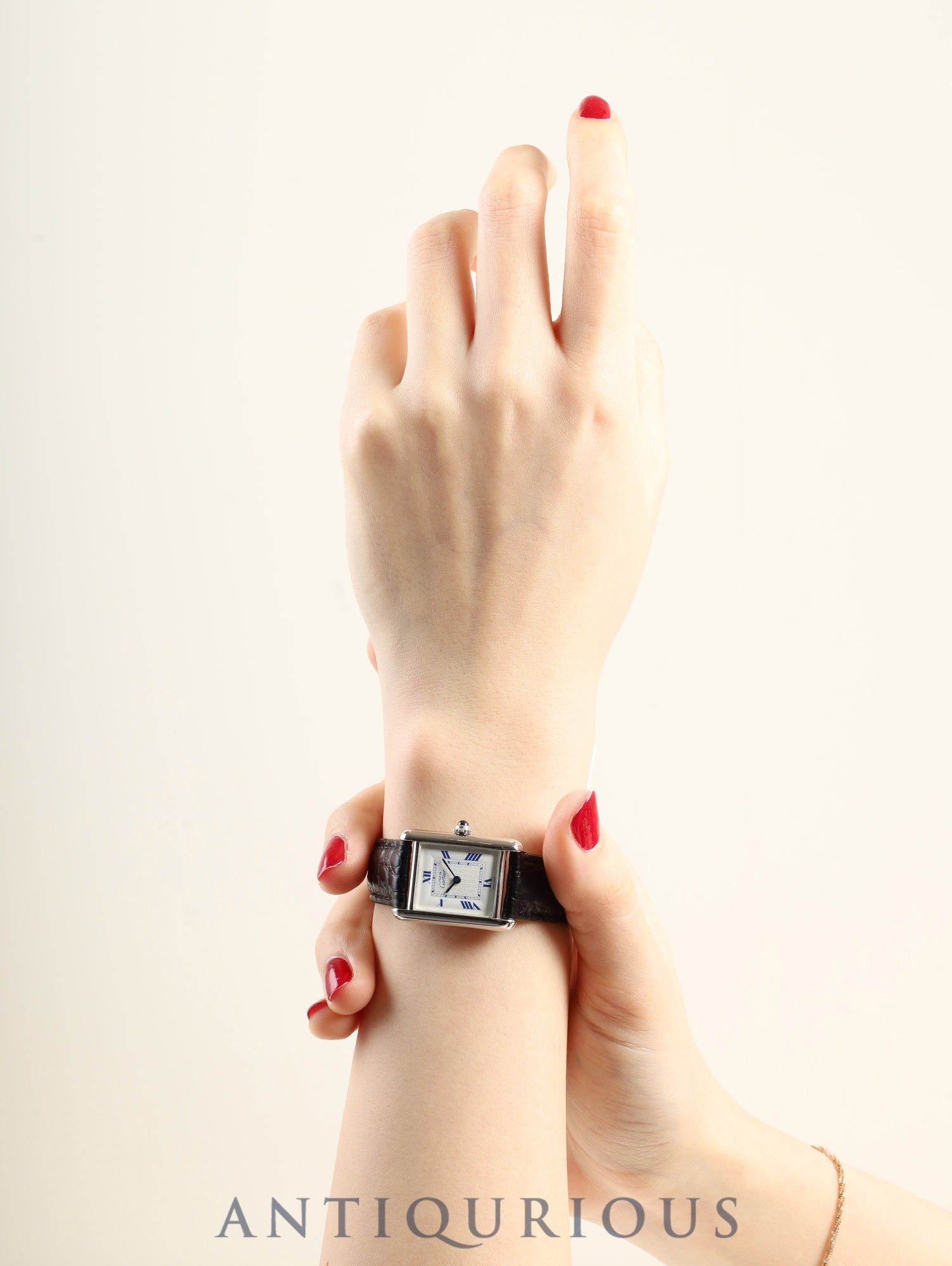 カルティエ マストタンク MM W1014054 / 2416 クォーツ Cal.057 SV925 革 純正Dバックル(SS) ホワイト飛びローマンCC文字盤(SWISS MADE表記) 1999年頃~2003年頃 オーバーホール済み