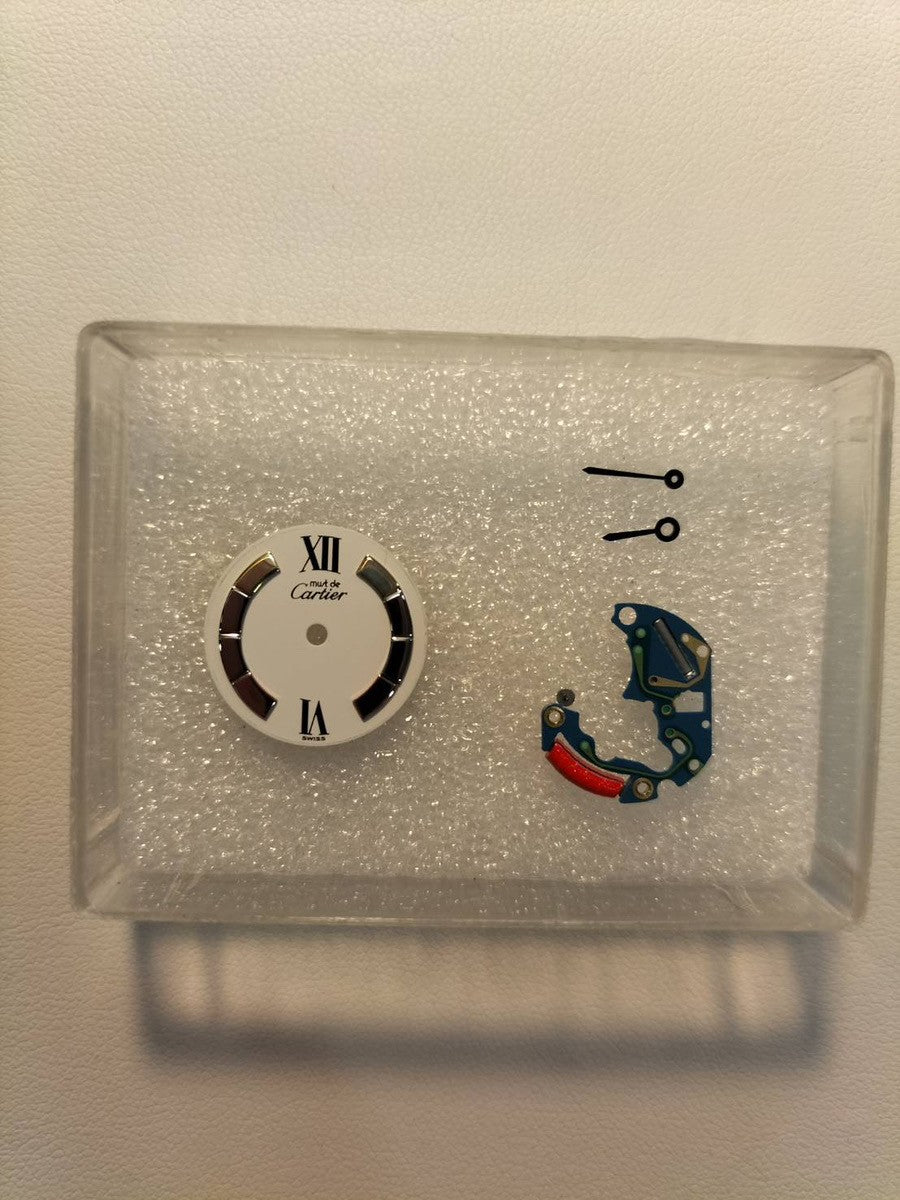 Cartier Must Trinity W1010744/2735 Quartz Caliber 157 SV925 GP Leather Strap with Genuine D-Clasp (GP) Buckle, Side Trinity Dial, Overhauled