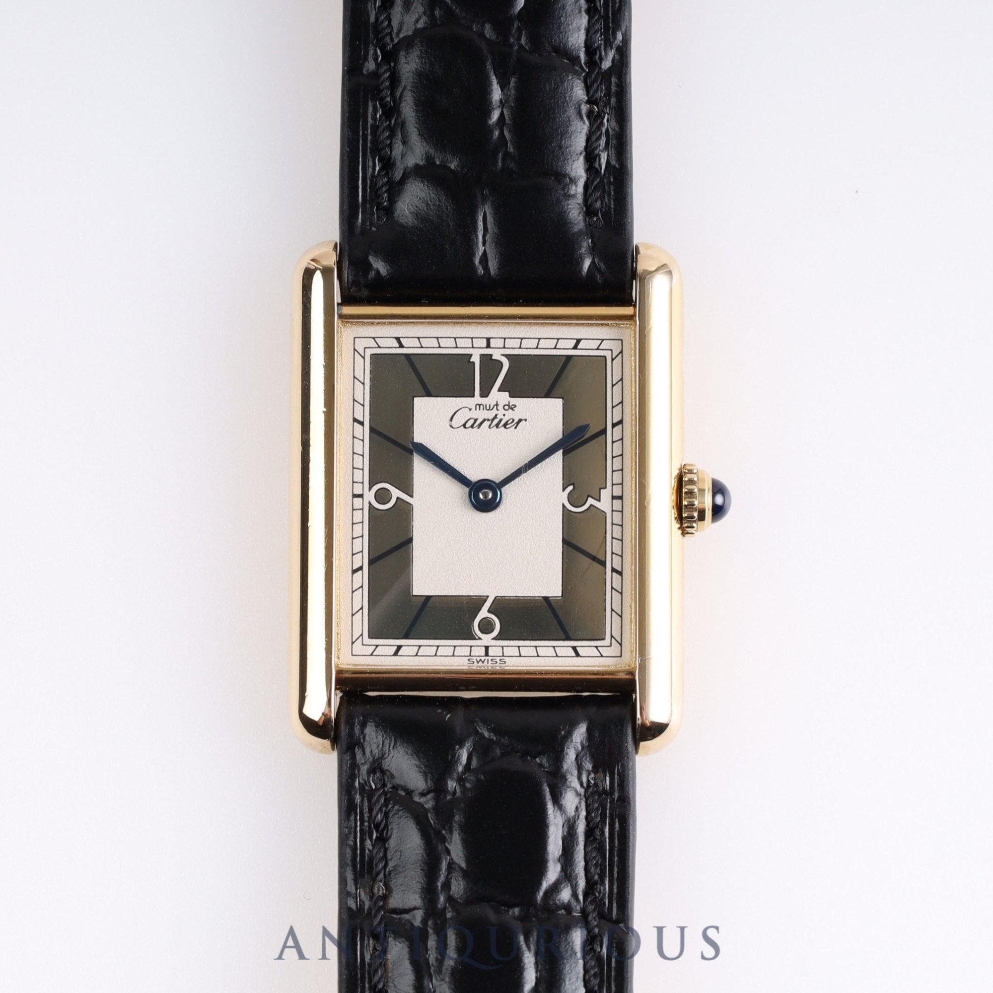 Cartier Must Tank LM QZ 500 pieces limited edition 1615 SV925 leather Arabic dial with box