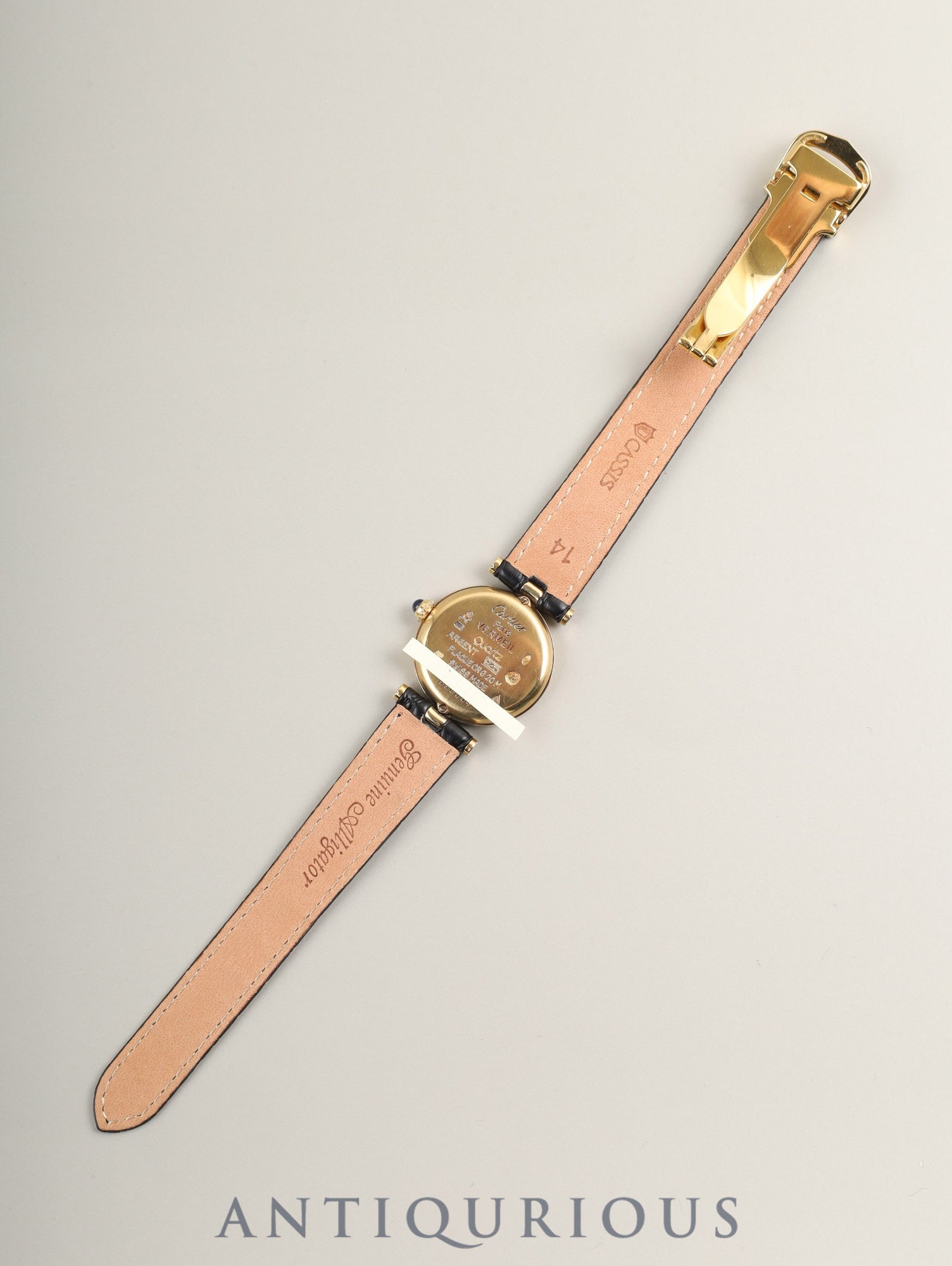 カルティエ マスト ヴァンドーム VLC SM 590004 クォーツ Cal.90 SV925 革 純正Dバックル(GP)オパラン文字盤 オーバーホール済み