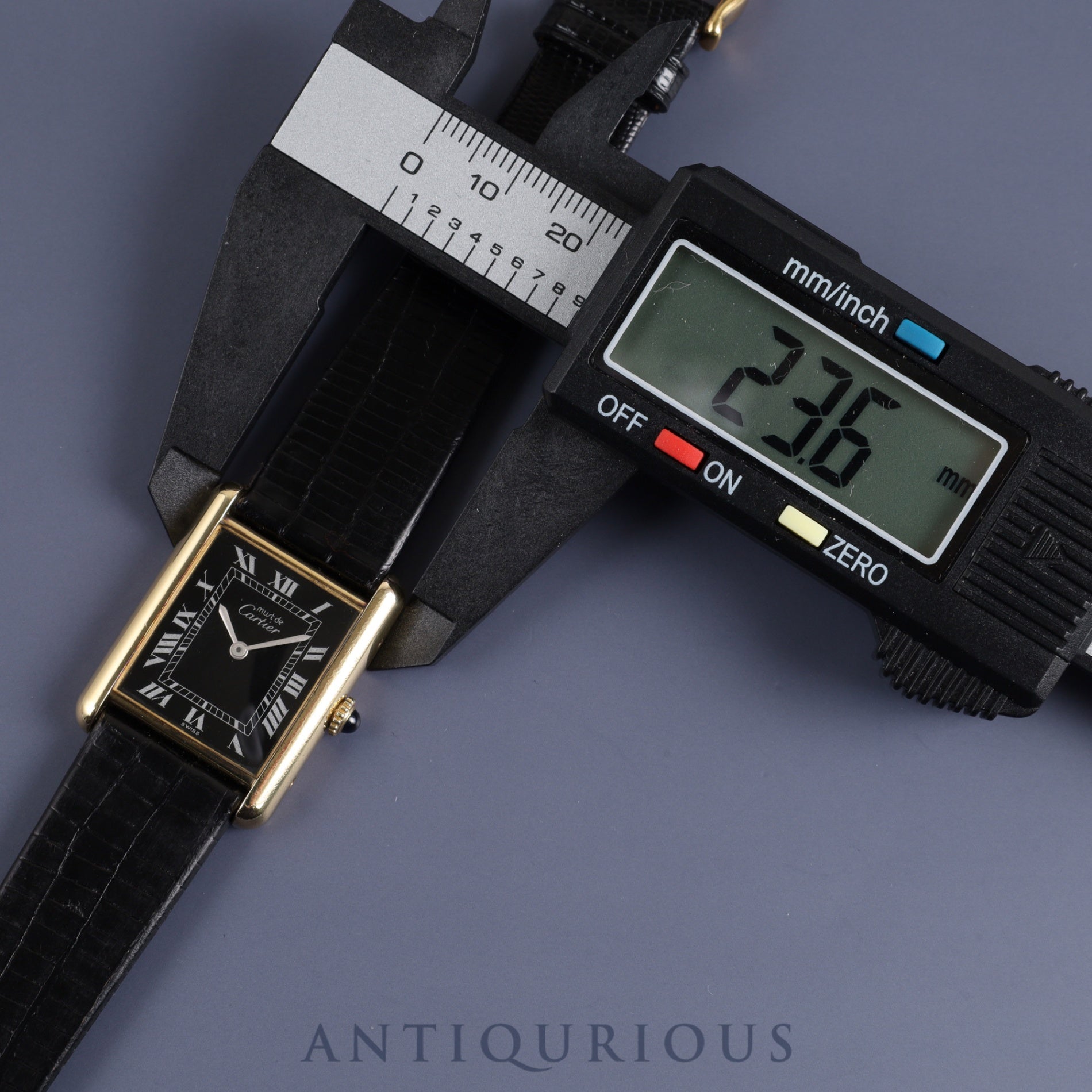 Cartier Must Tank LM 81974913 Manual winding Cal.78-1 Leather Genuine buckle (GP) Black Roman dial Warranty (no date) Overhauled