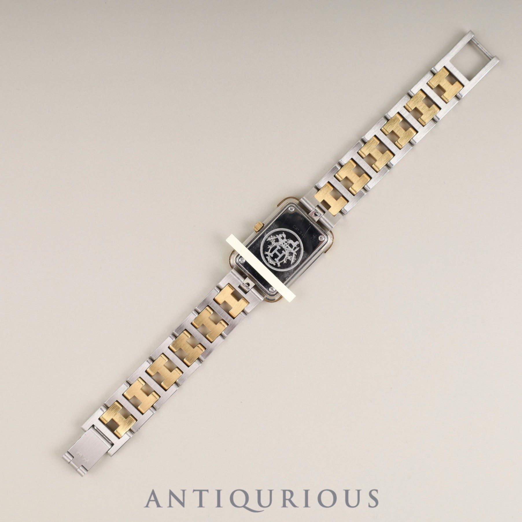 Hermès Cloajour CR1.240 Quartz Cal.976.001 SS/GP SS/GP White Dial Box Booklet Warranty (1996) Overhauled