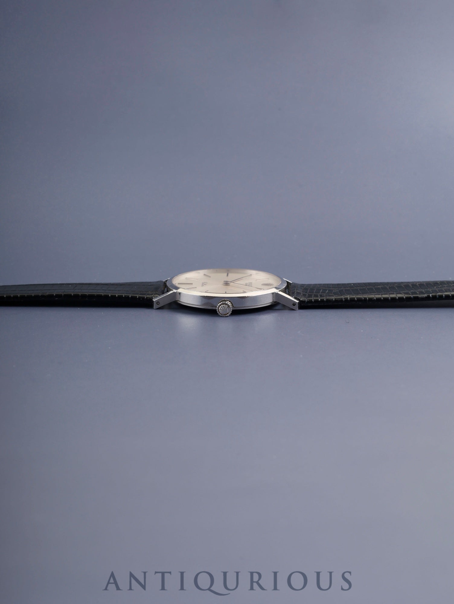 ロレックス チェリーニ 4112/9 手巻き Cal.1601 750WG 革 純正ピンバックル（750WG）シルバー文字盤 W番台（1994-1995年） 保証書（1996年）冊子 オーバーホール済み