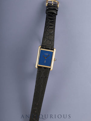 Cartier Must Tank LM 6 Hand-wound Cal.78-1 SV925 Leather Genuine Pin Buckle (GP) Lapis Lazuli Dial (SWISS marking) Overhauled