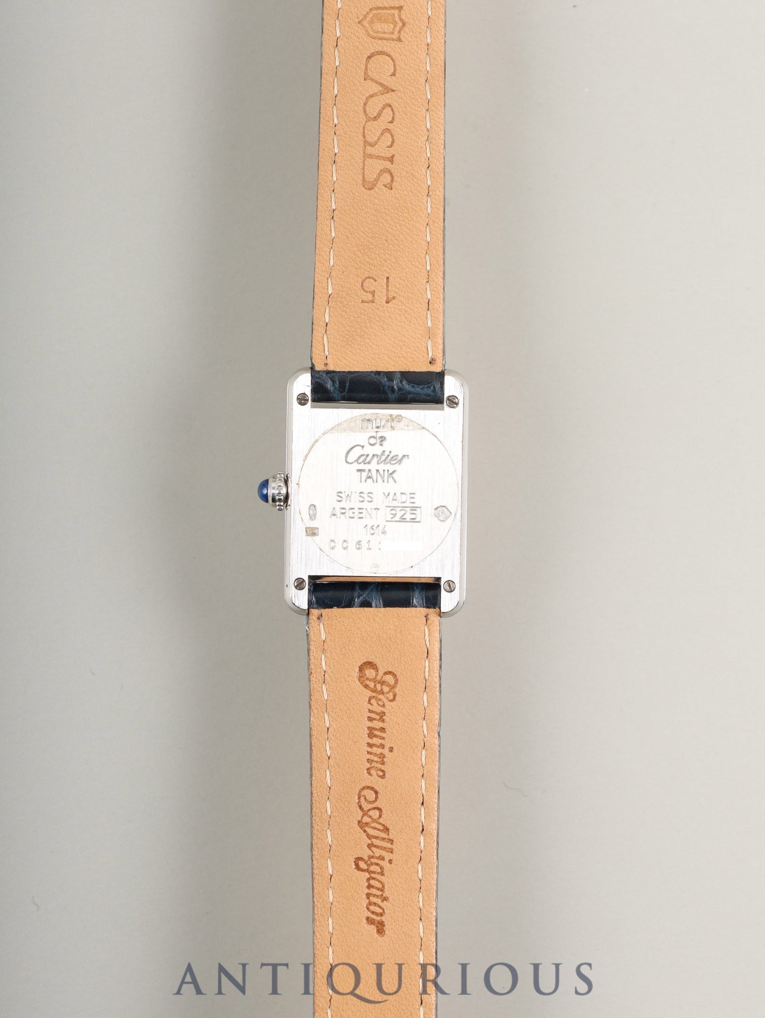 カルティエ マストタンク SM 1614 クォーツ Cal.057 SV925 革 純正Dバックル（SS） ホワイトローマン文字盤 保証書（1998年）オーバーホール済み