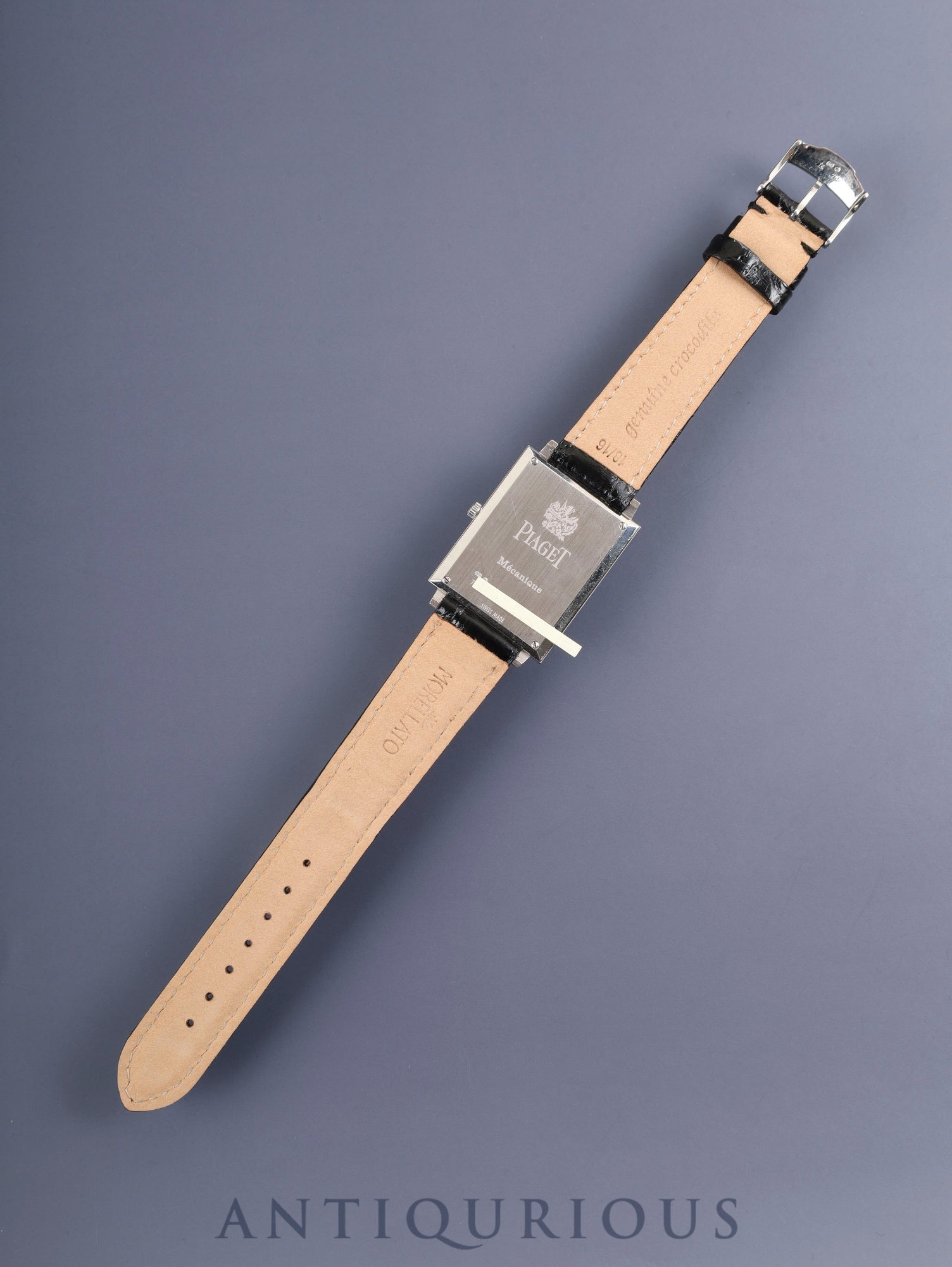 ピアジェ 1967 スクエア 90300 手巻き Cal.430P WG 革 純正尾錠（750）ブラックアラビア文字盤 純正ベルト オーバーホール済み