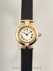 カルティエ マストコリゼ 590002 クォーツ Cal.90 SV925 革 純正尾錠（GP） アイボリーローマン文字盤 オーバーホール済み