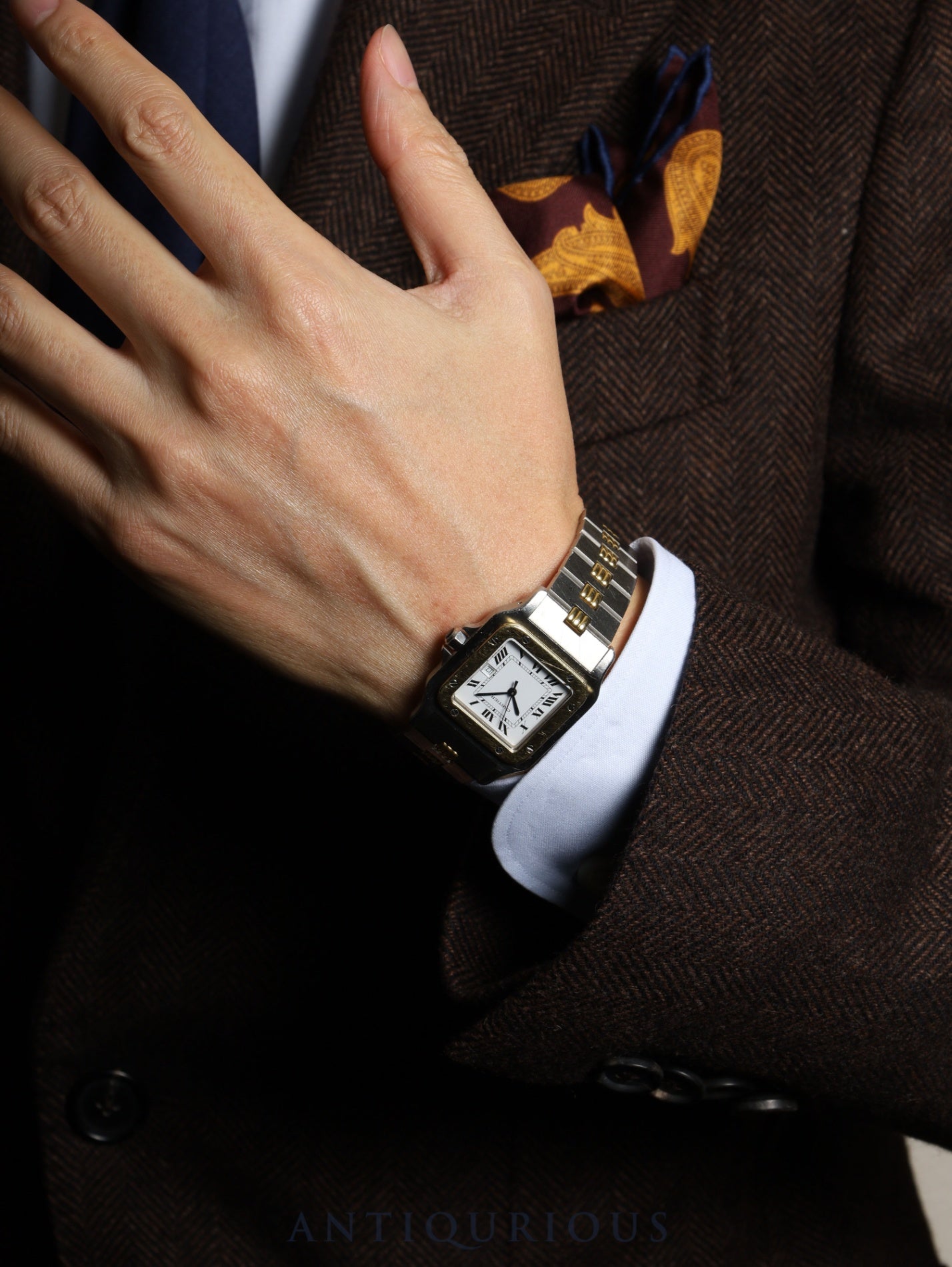 カルティエ サントス ガルベ LM 2961 自動巻き Cal.2671 SS/YG SS/YG ホワイトローマン文字盤 オーバーホール済み