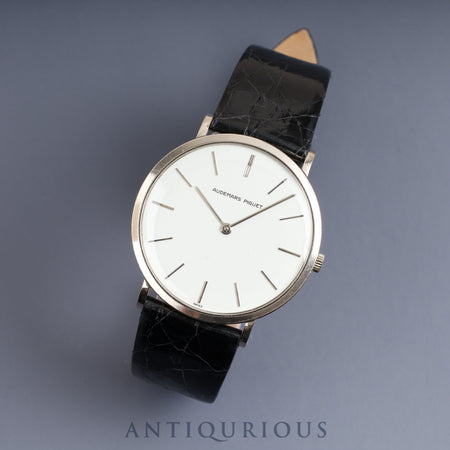 AUDEMARS PIGUET EXTRAFLAT Hand-wound Cal.2090 WG Leather Genuine buckle (750) White dial 33.3mm Made between 1976 and 1979