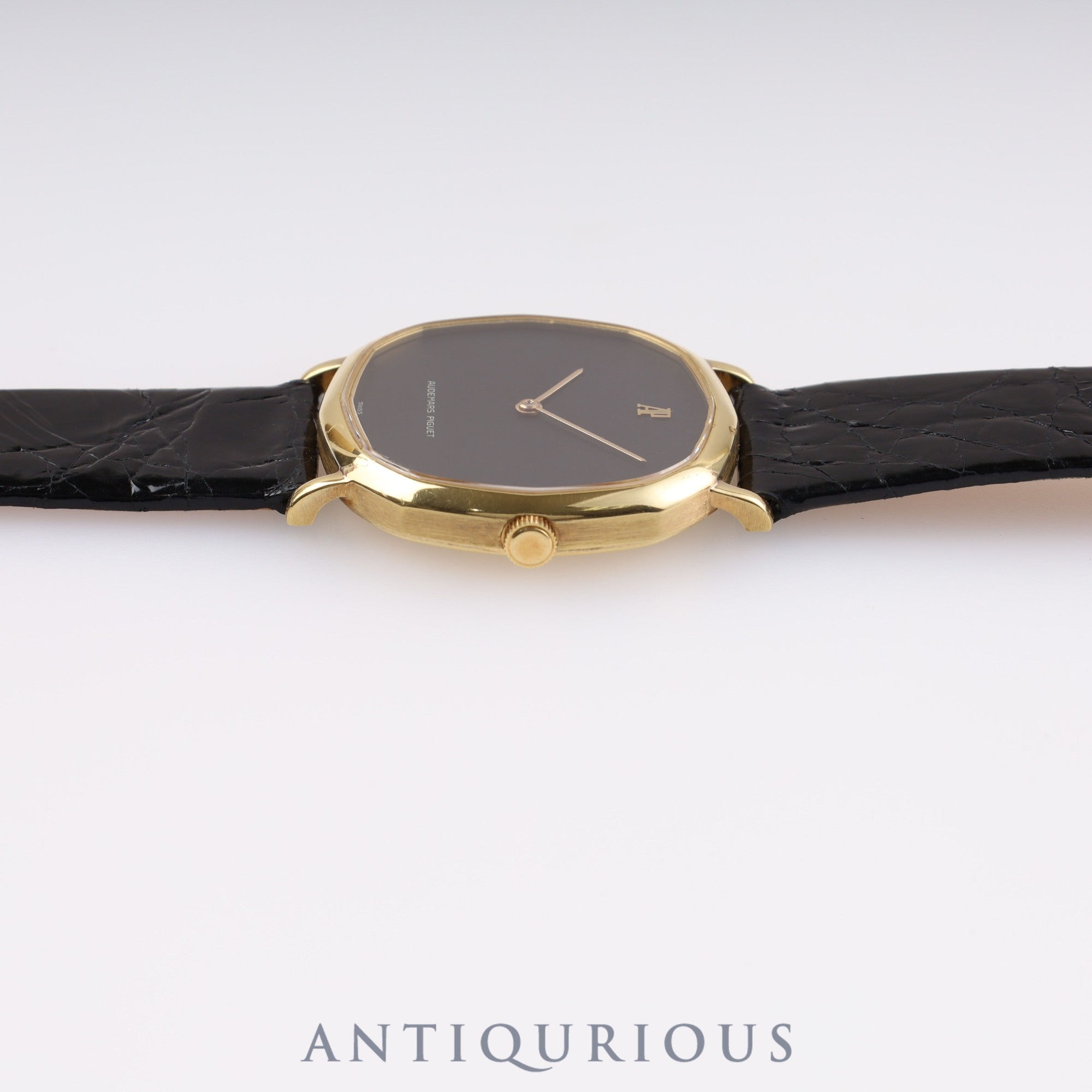 AUDEMARS PIGUET OCTAGON CASE Hand-wound Cal.K2001/1A YG Leather Genuine buckle (750) Black dial Box