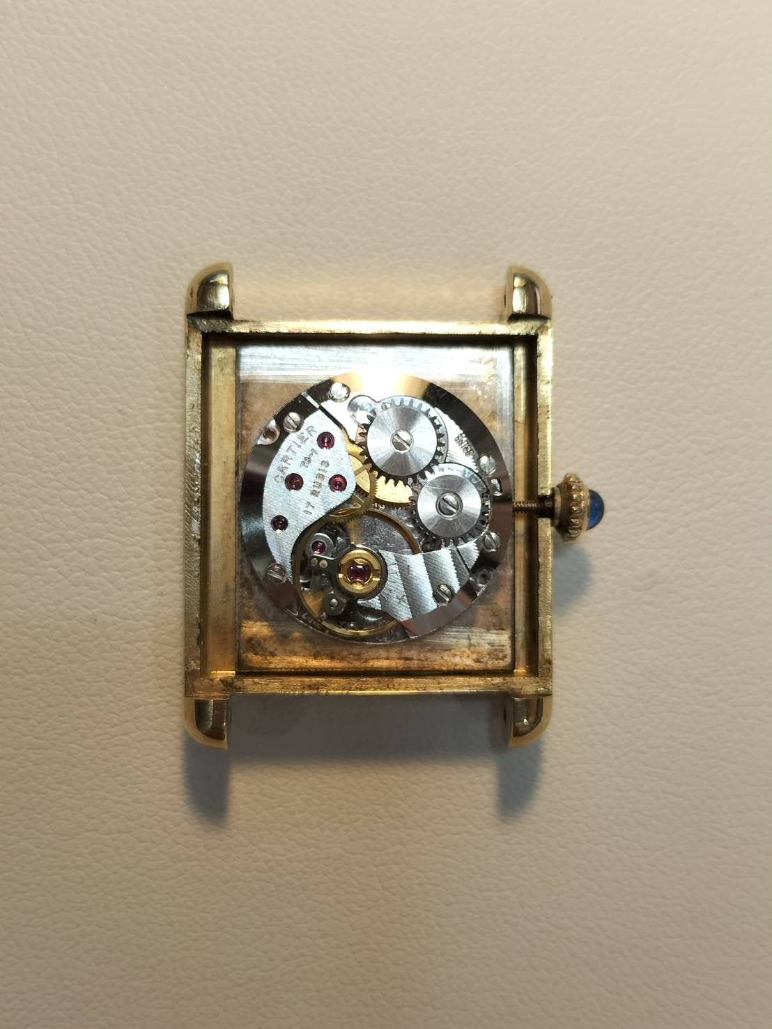 CARTIER カルティエ MUST TANK LM マストタンク LM 6 手巻き Cal.78-1 SV925 革 純正ピンバックル（GP）ブラックローマン文字盤（SWISS表記 ）1976年頃～1980年代初期頃 オーバーホール済み